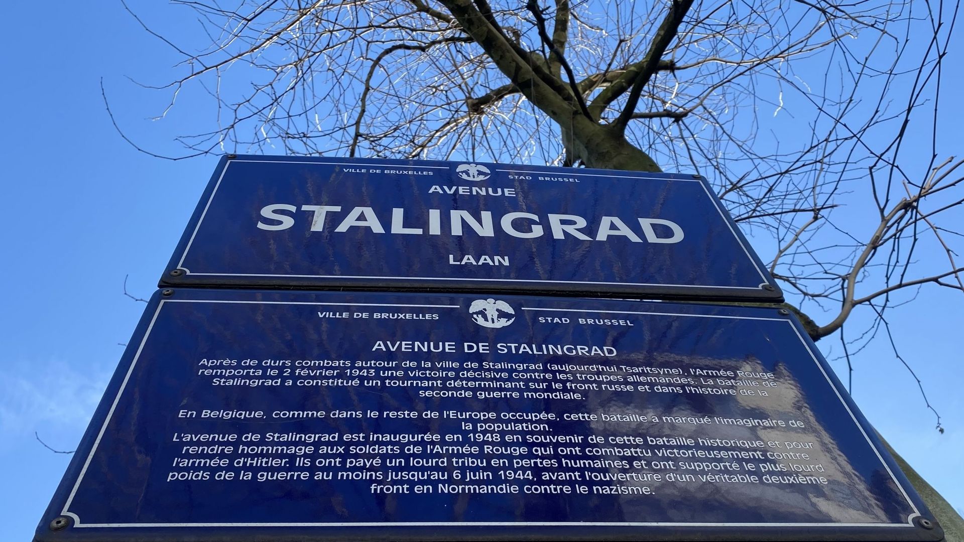 L’avenue Stalingrad ne changera pas de nom. Mais une plaque vient expliquer l’origine du nom.
