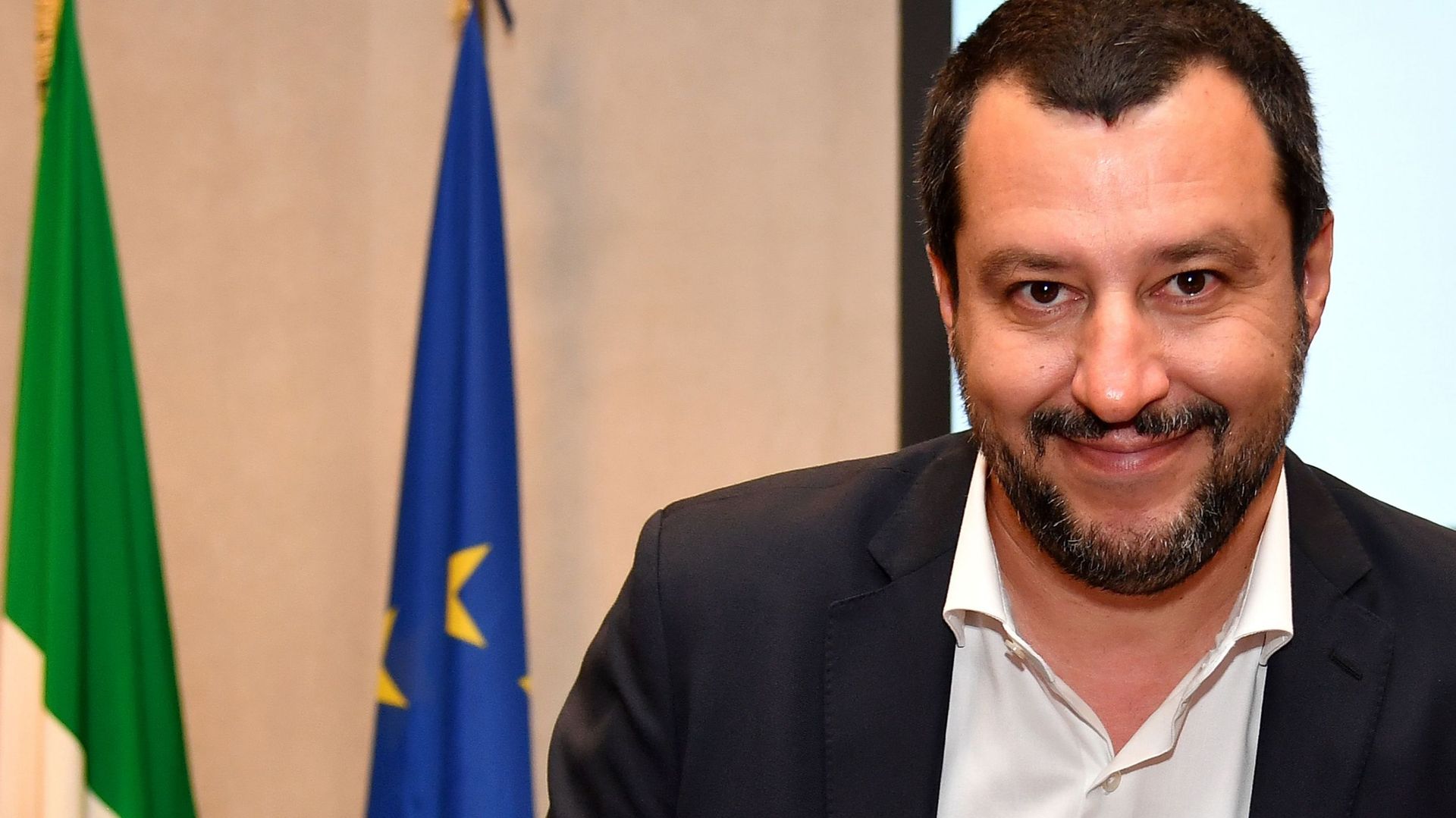 Matteo Salvini, titulaire du double portefeuille de vice-Premier ministre et ministre de l'Intérieur depuis un mois.