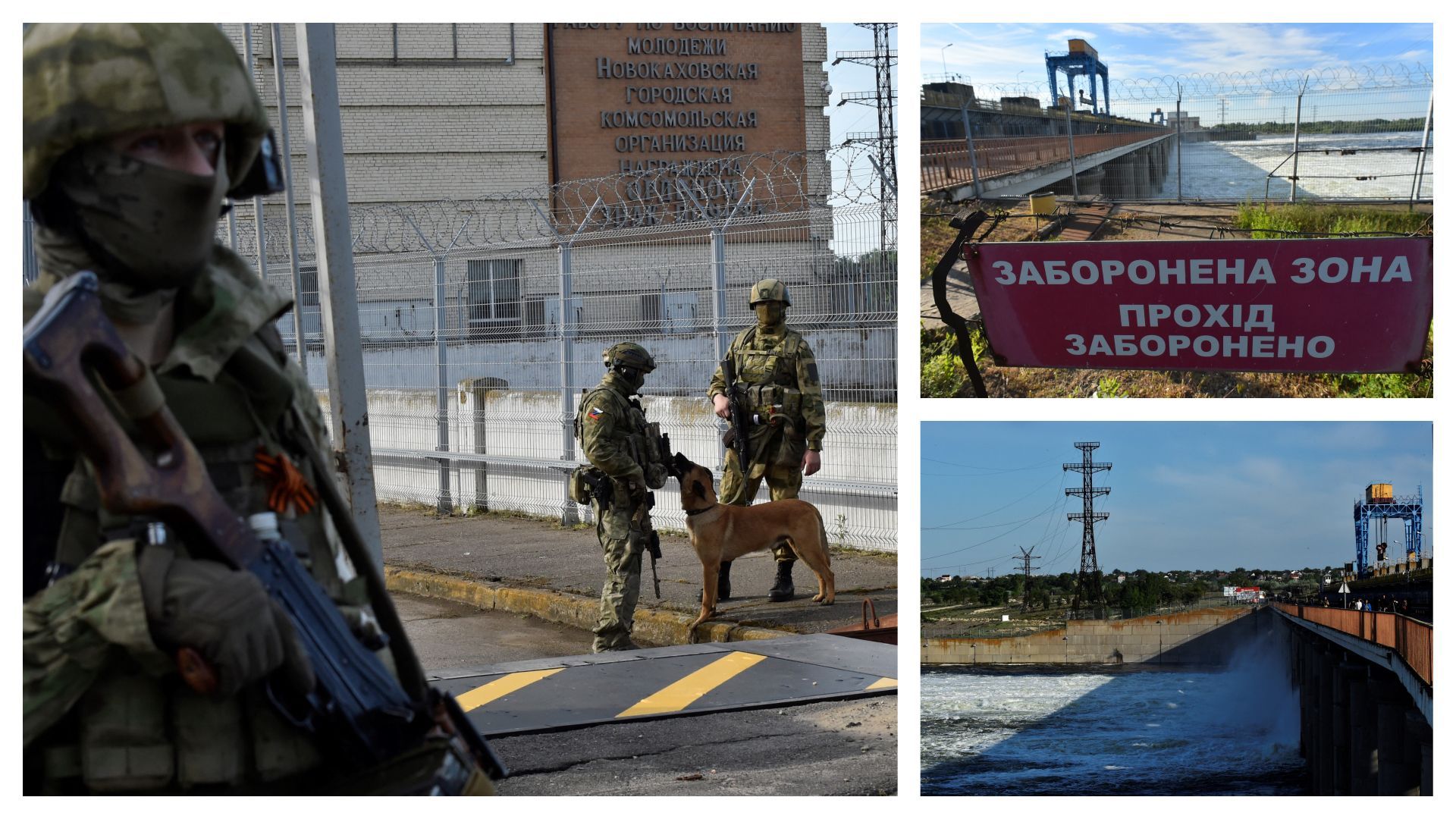 Des militaires russes patrouillent près de la centrale hydroélectrique de Kakhovka, dans l’oblast de Kherson, dans le cadre de l’action militaire russe en Ukraine (photos : 20 mai)