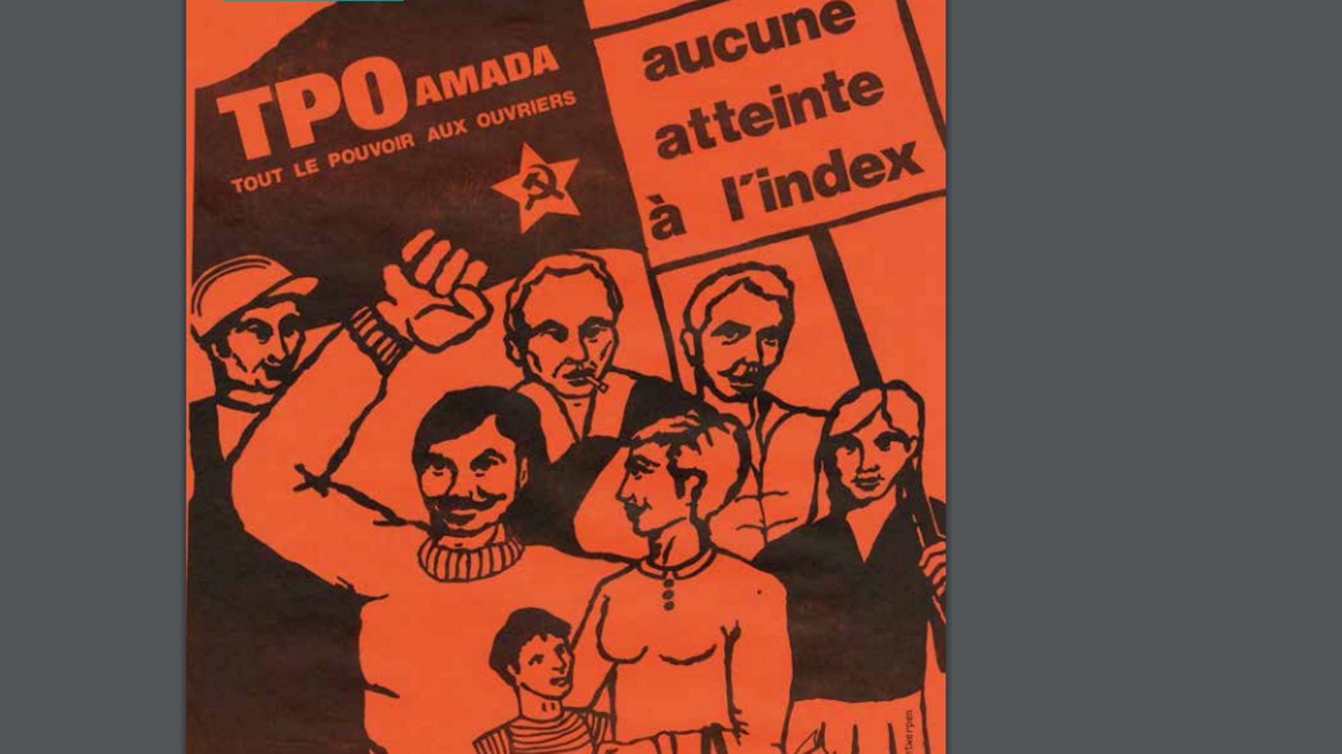 Affiche de TPO-AMADA, 1976, archives du PTB