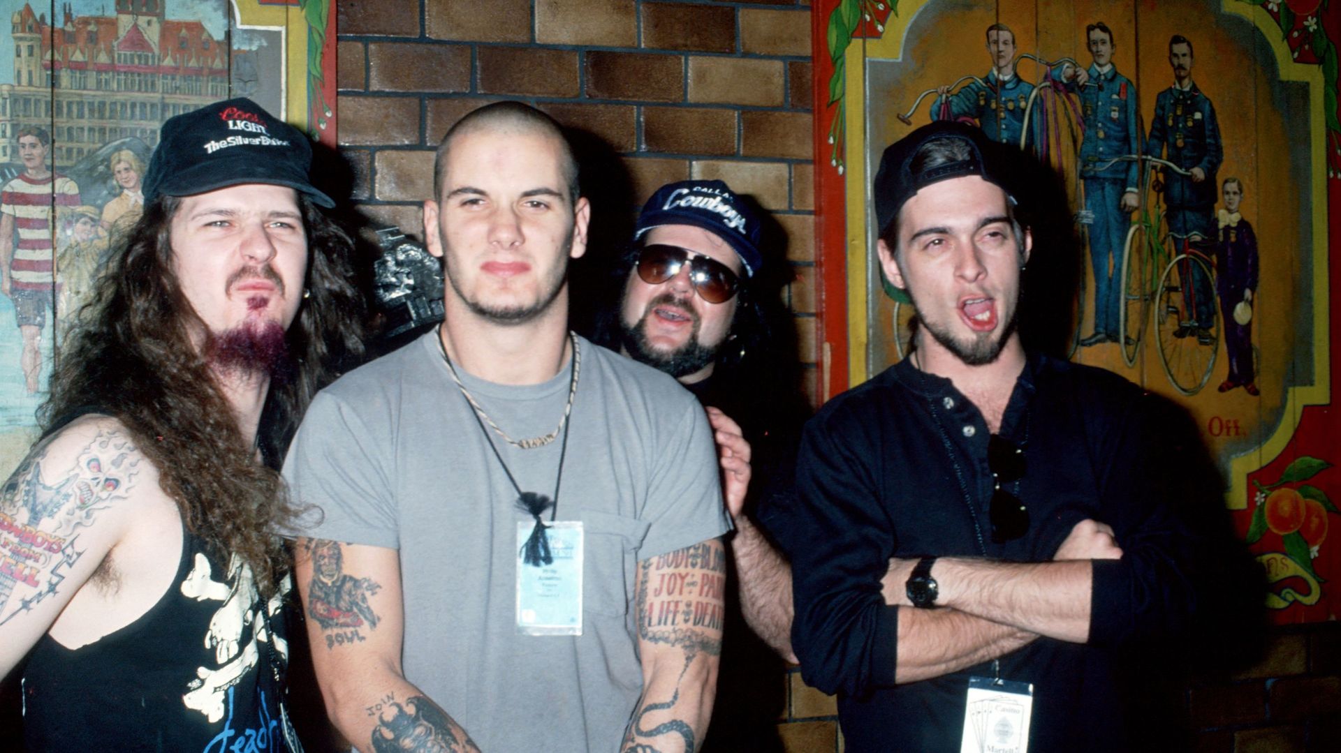 Dimebag Darrell, Phil Anselmo, Vinnie Paul, et Rex Brown