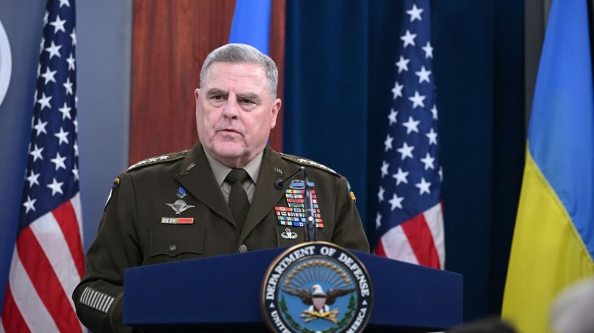 Le chef d'état-major américain, le général Mark Milley, lors d'une conférence de presse au Pentagone à Washington, le 16 novembre 2022.