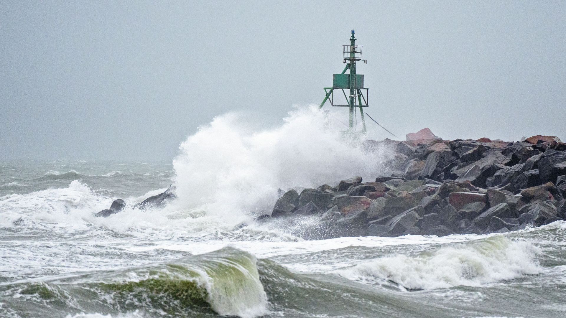 La tempête Malik en Mer du Nord au large du Danemark
