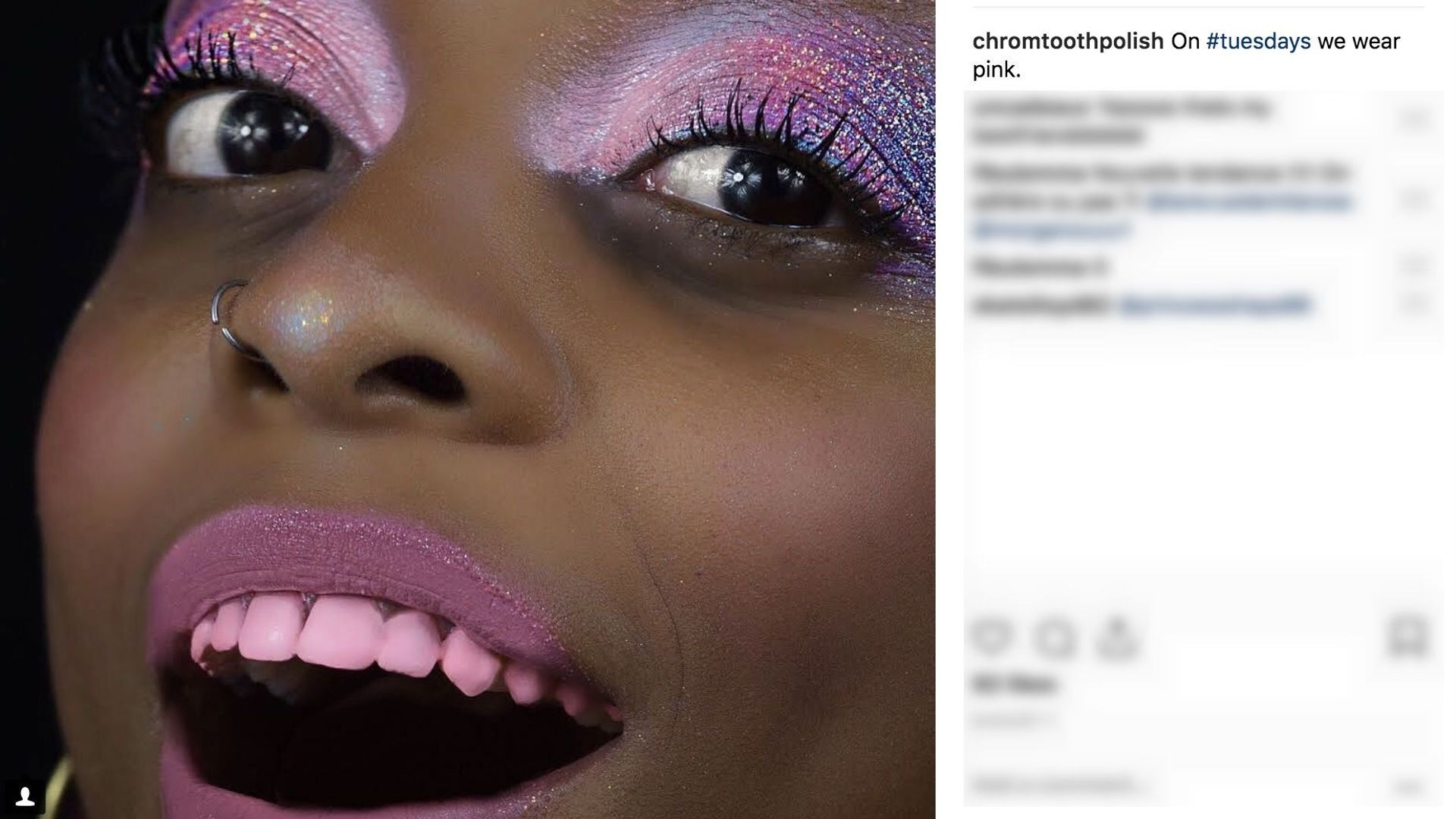 La version rose de Chrom Tooth Polish sur Instagram