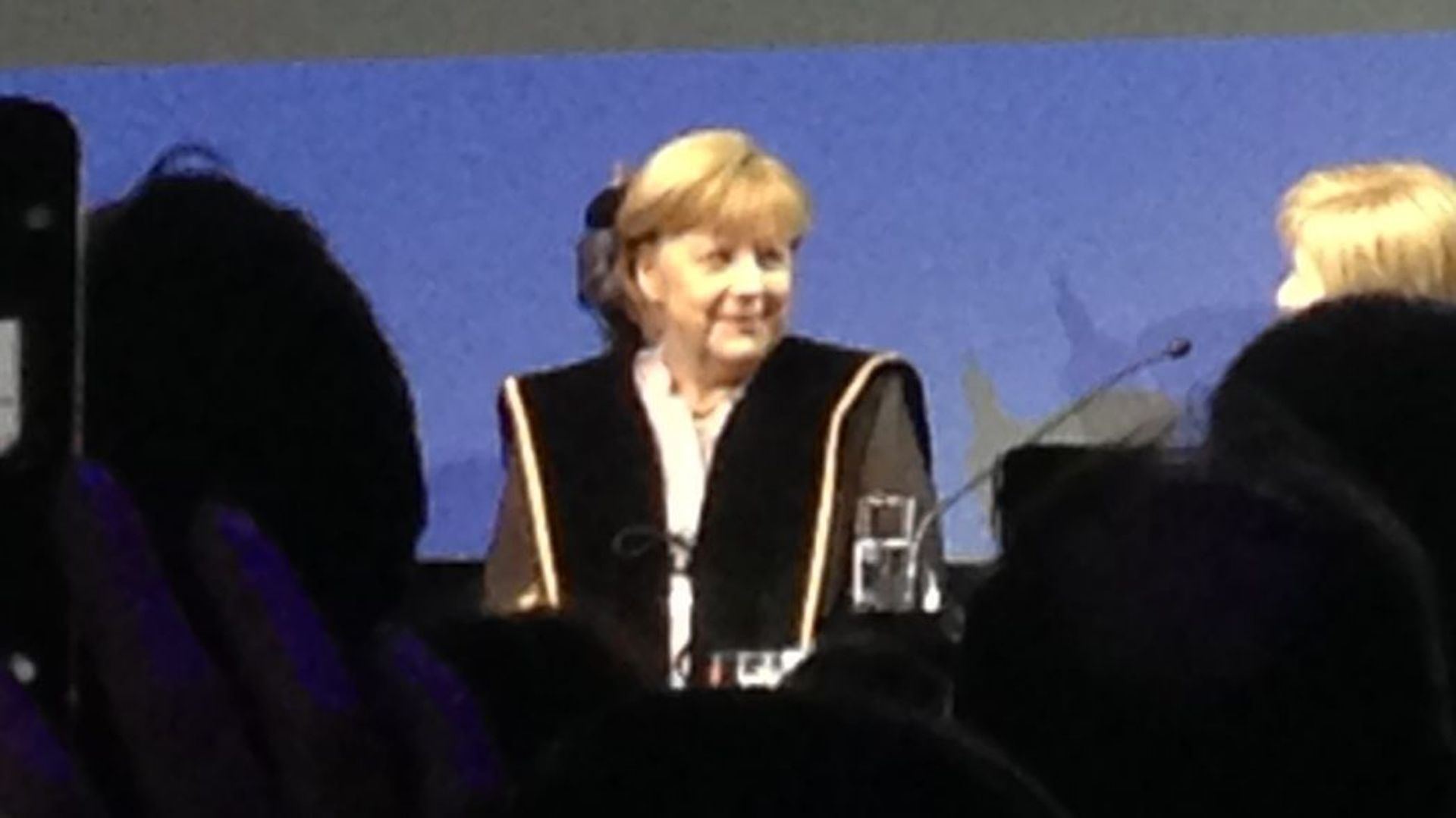 Angela Merkel honorée par la KUL et l'UGent.