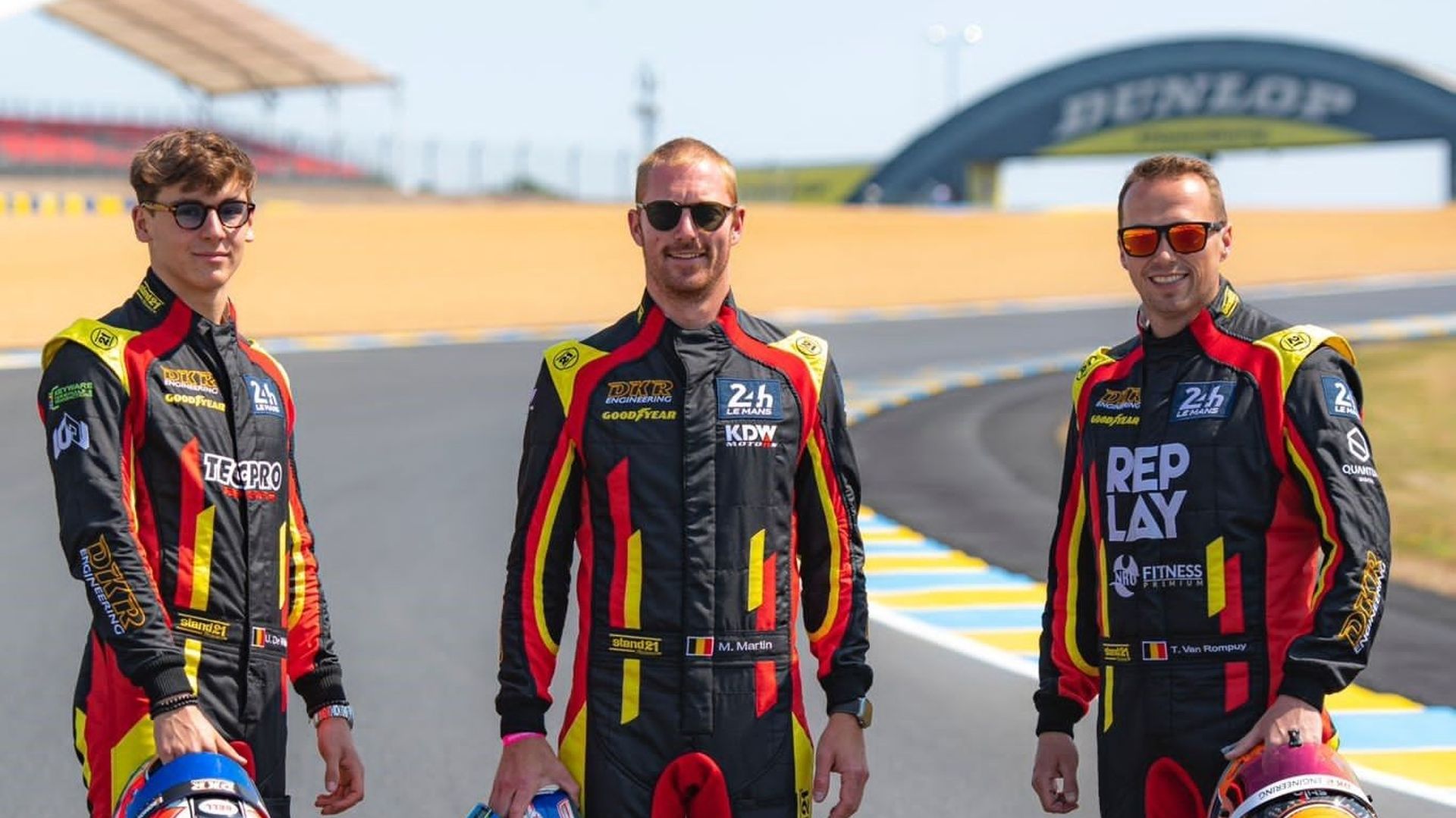 UGO DE WILDE, MAXIME MARTIN ET TOM VAN ROMPUY, LES TROIS PILOTES BELGES DU TEAM DKR