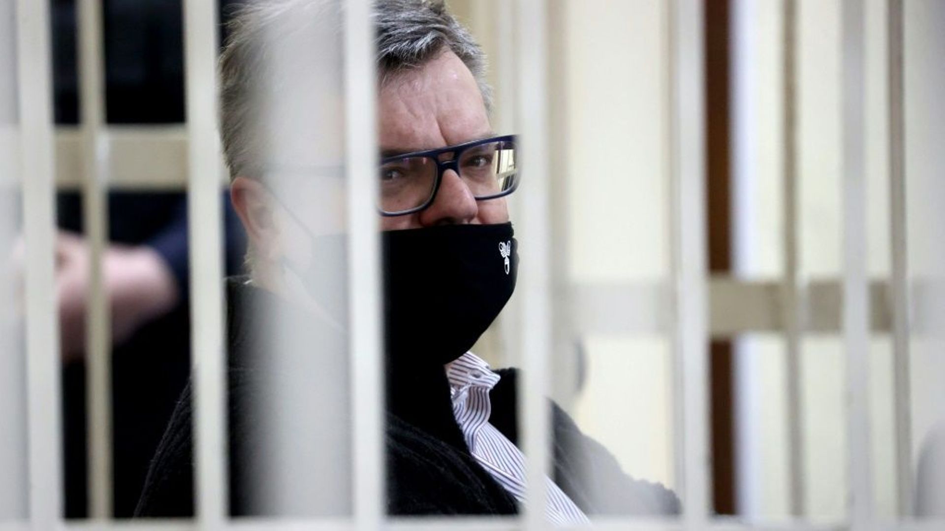Viktor Babaryko à l’ouverture de son procès à Minsk le 17 février 2021