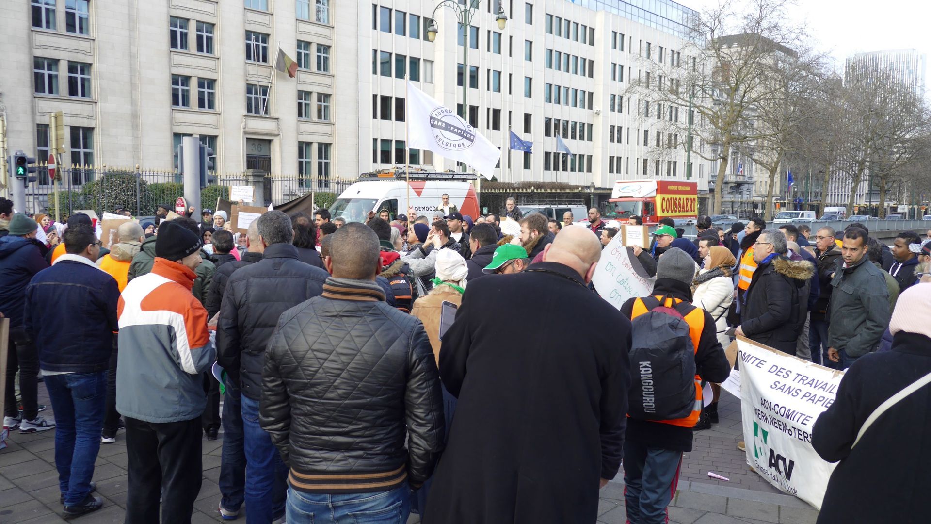 Manifestation de travailleurs sans-papiers en décembre 2019