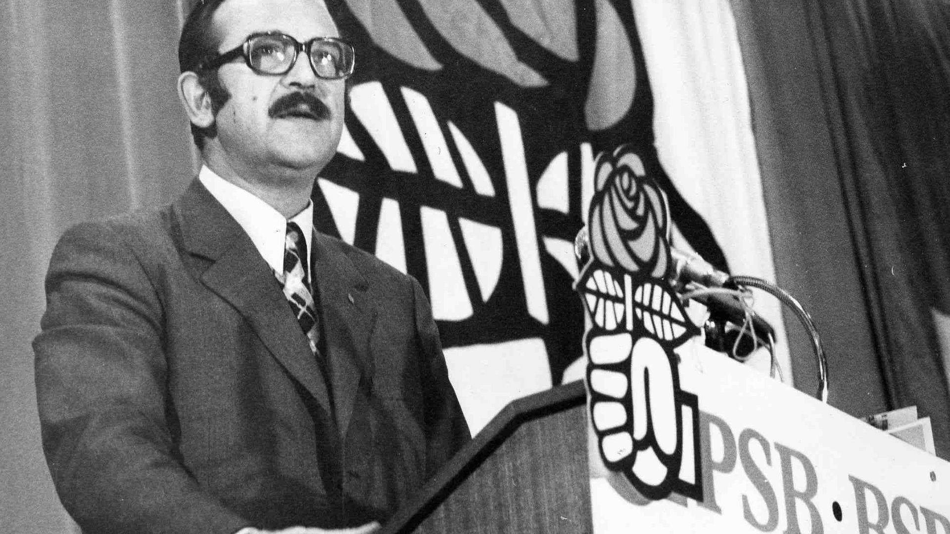 André Cools lors d’un congrès en 1975