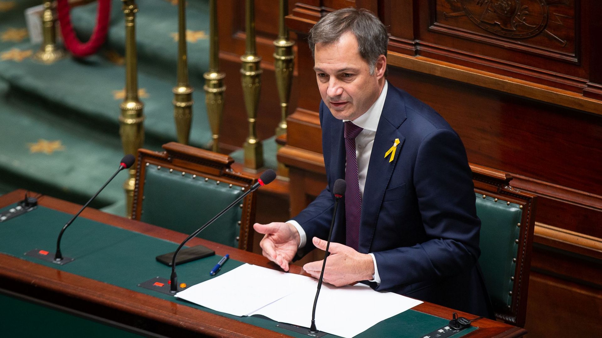 Le Premier ministre Alexander De Croo photographié lors d’une séance plénière de la Chambre au Parlement fédéral à Bruxelles, le jeudi 20 octobre 2022.
