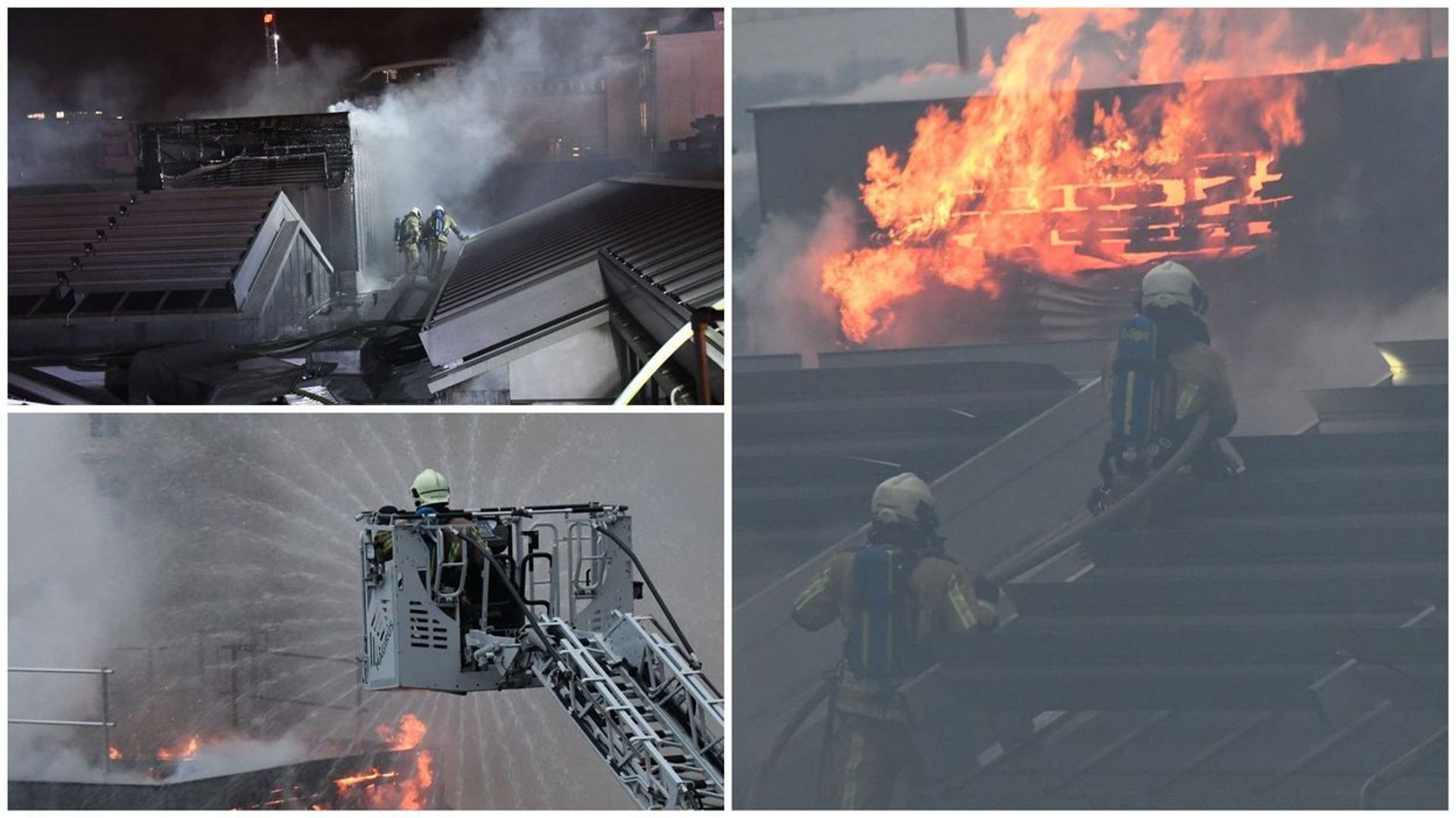 Intervention des pompiers sur les toitures de Bozar