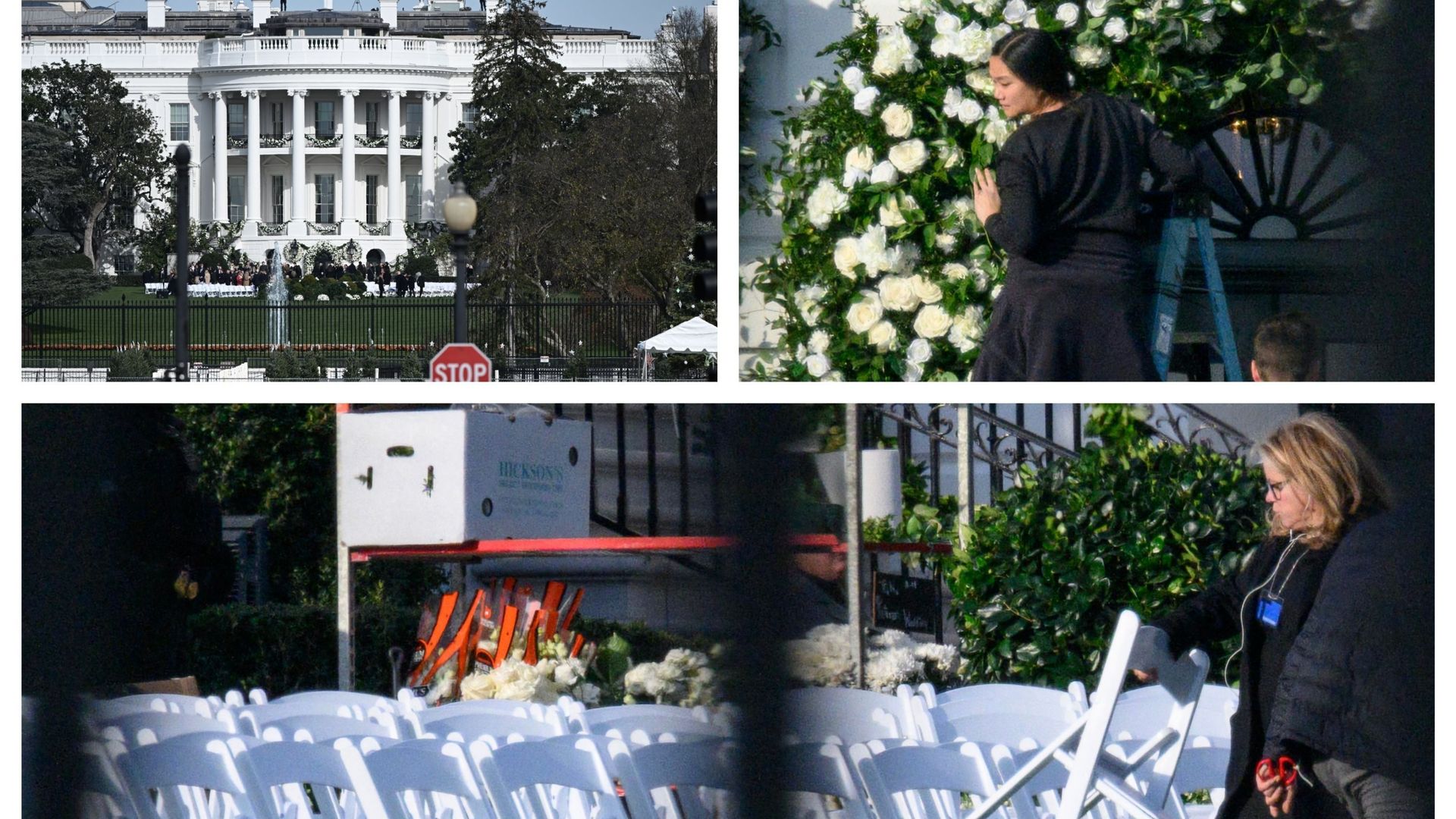 Portique sud de la Maison Blanche à Washington, DC, le 18 novembre 2022.
