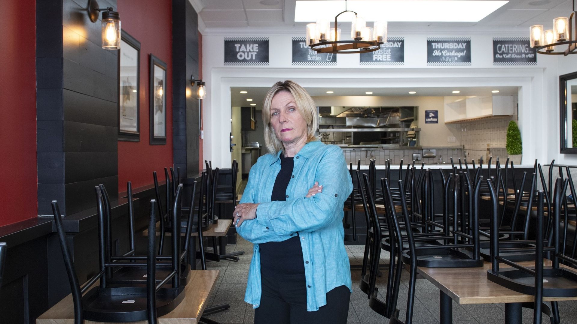 Madelyn Alfano, 62 ans, propriétaire de Maria’s Italian Kitchen, une chaîne de restaurants de la région de Los Angeles.