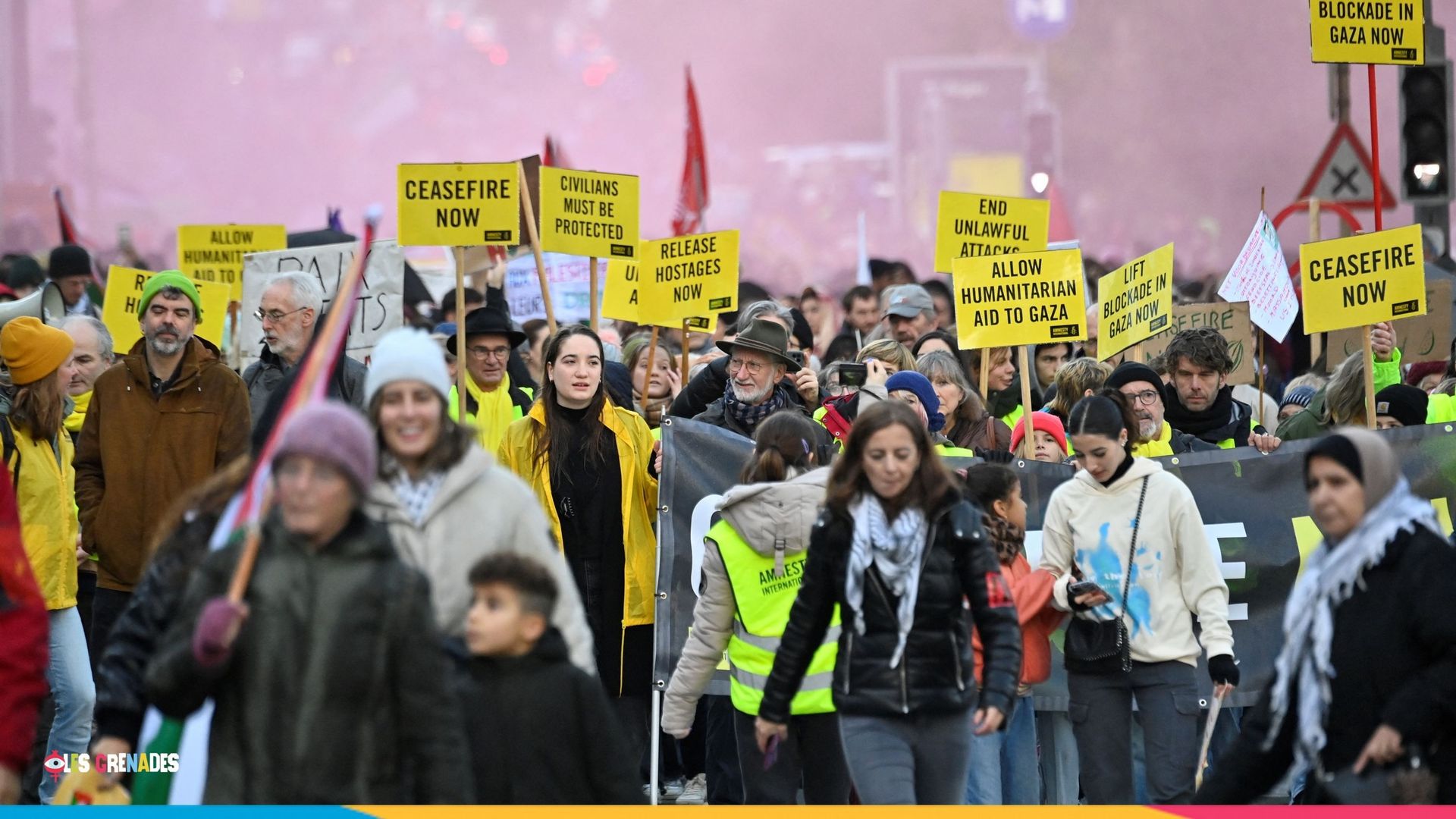 Manifestation à Bruxelles le 17 décembre pour un cessez-le-feu immédiat et permanent. 
