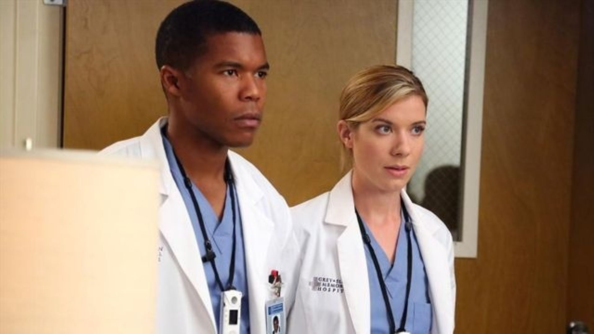 Les médecins Shane Ross (Gaius Charles, à gauche) et Leah Murphy (Tessa Ferrer) quitteront "Grey's Anatomy" en mai prochain, à la fin de la dixième saison