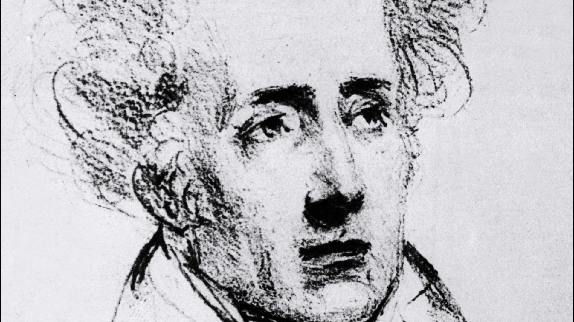 Reproduction d'un portrait non daté dessiné par Horace Vernet de l'écrivain et homme politique français, François-René de Chateaubriand