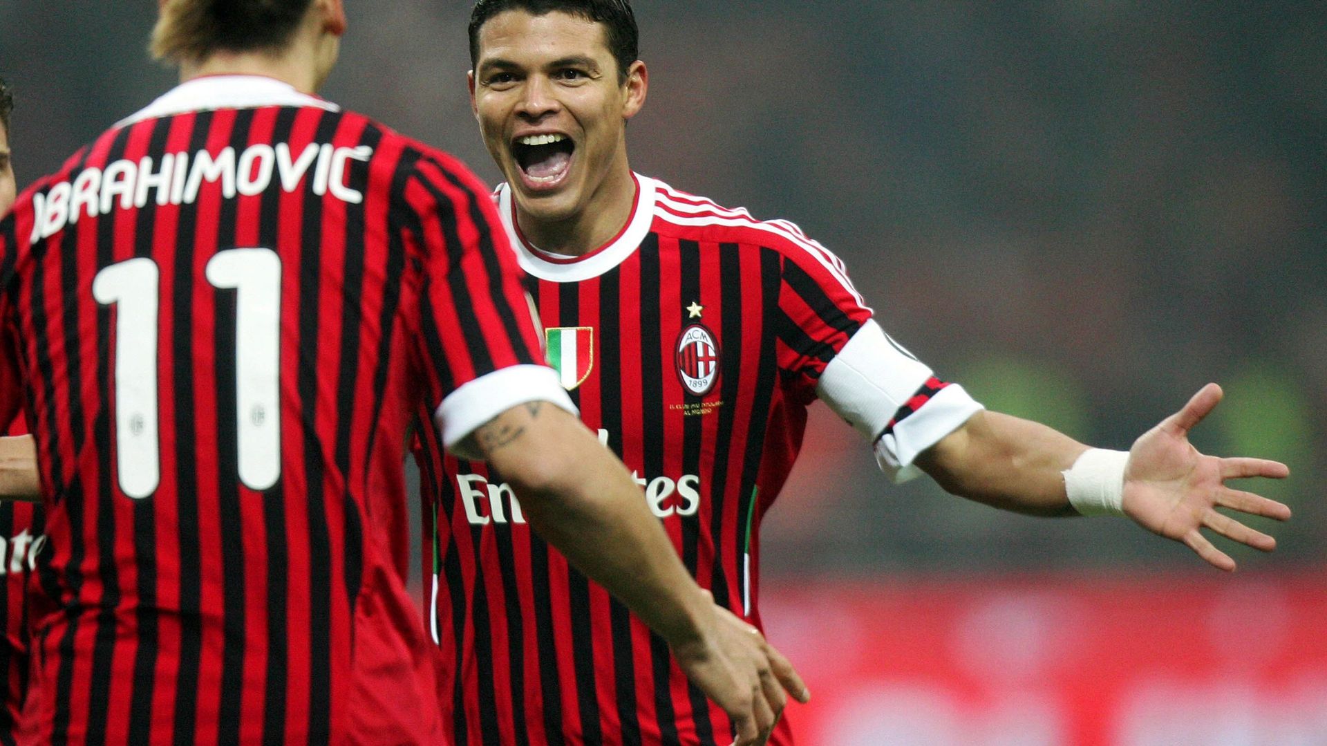 Thiago Silva avec Ibrahimovic