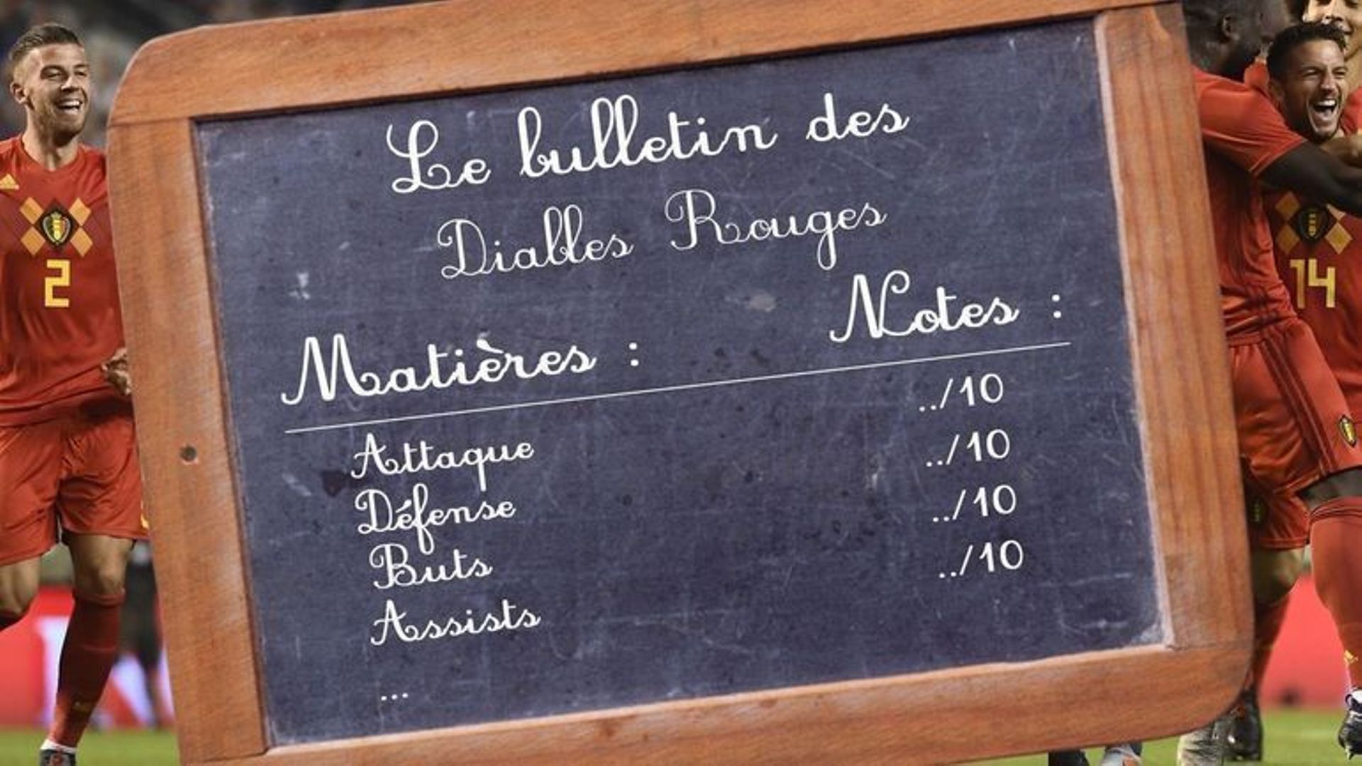 Les notes des Diables rouges