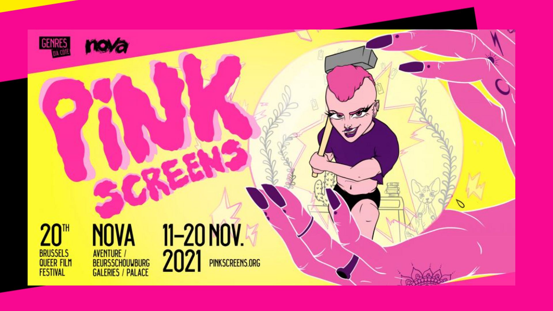 Affiche de la 20e édition du Pink Screens Festival – novembre 2021.