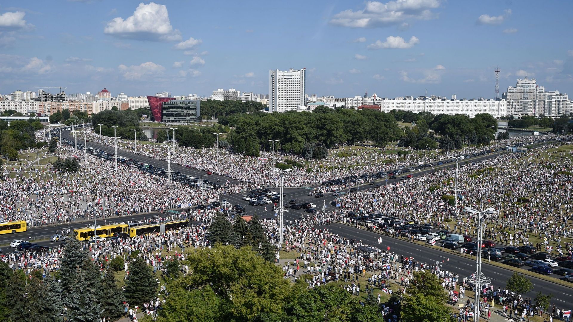 Manifestation de l’opposition à Minsk le 16 août 2020