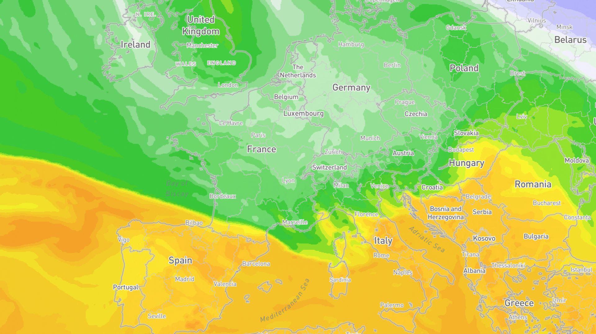 On observe la descente d’air froid sur nos régions