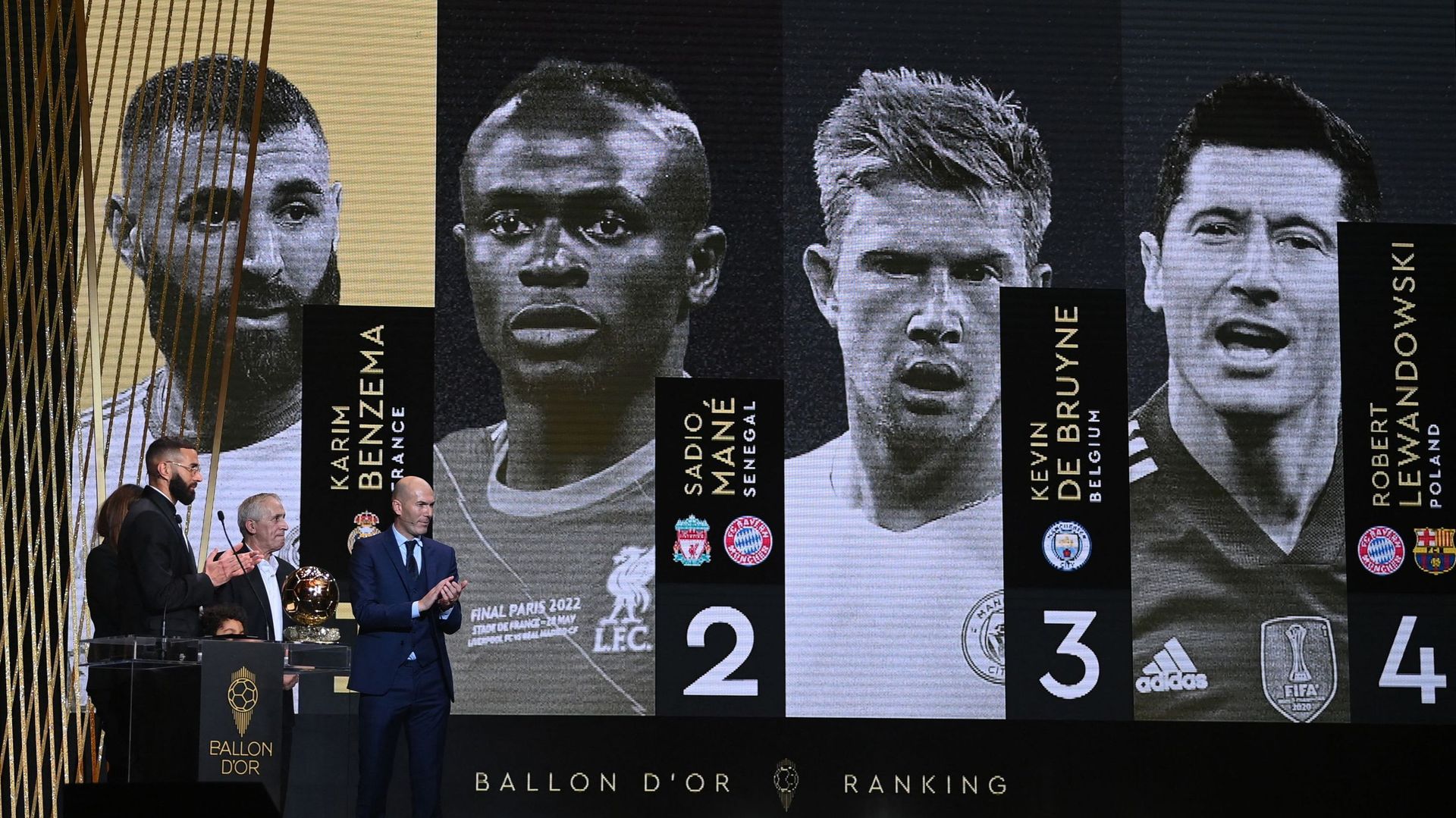 Le top 4 du Ballon d’Or 2022.