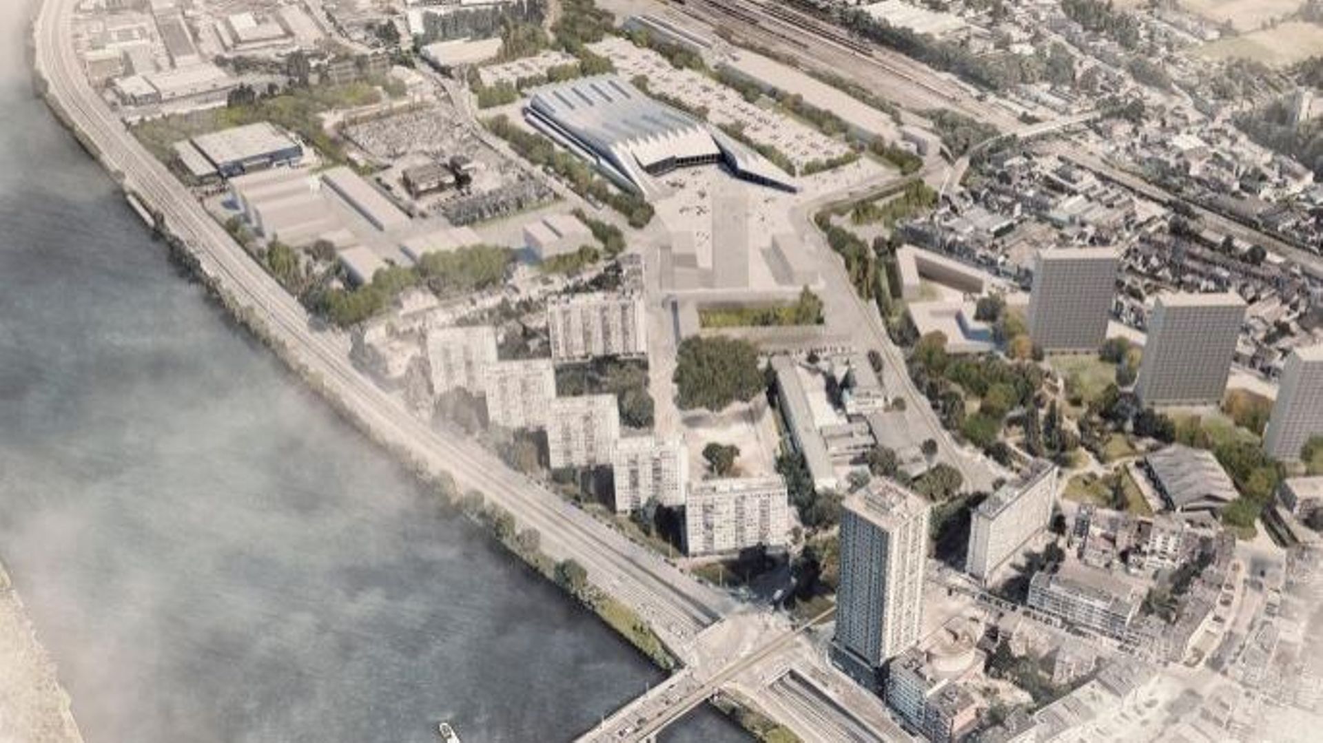 Le projet de l'IGIL, le long du futur dépôt du tram