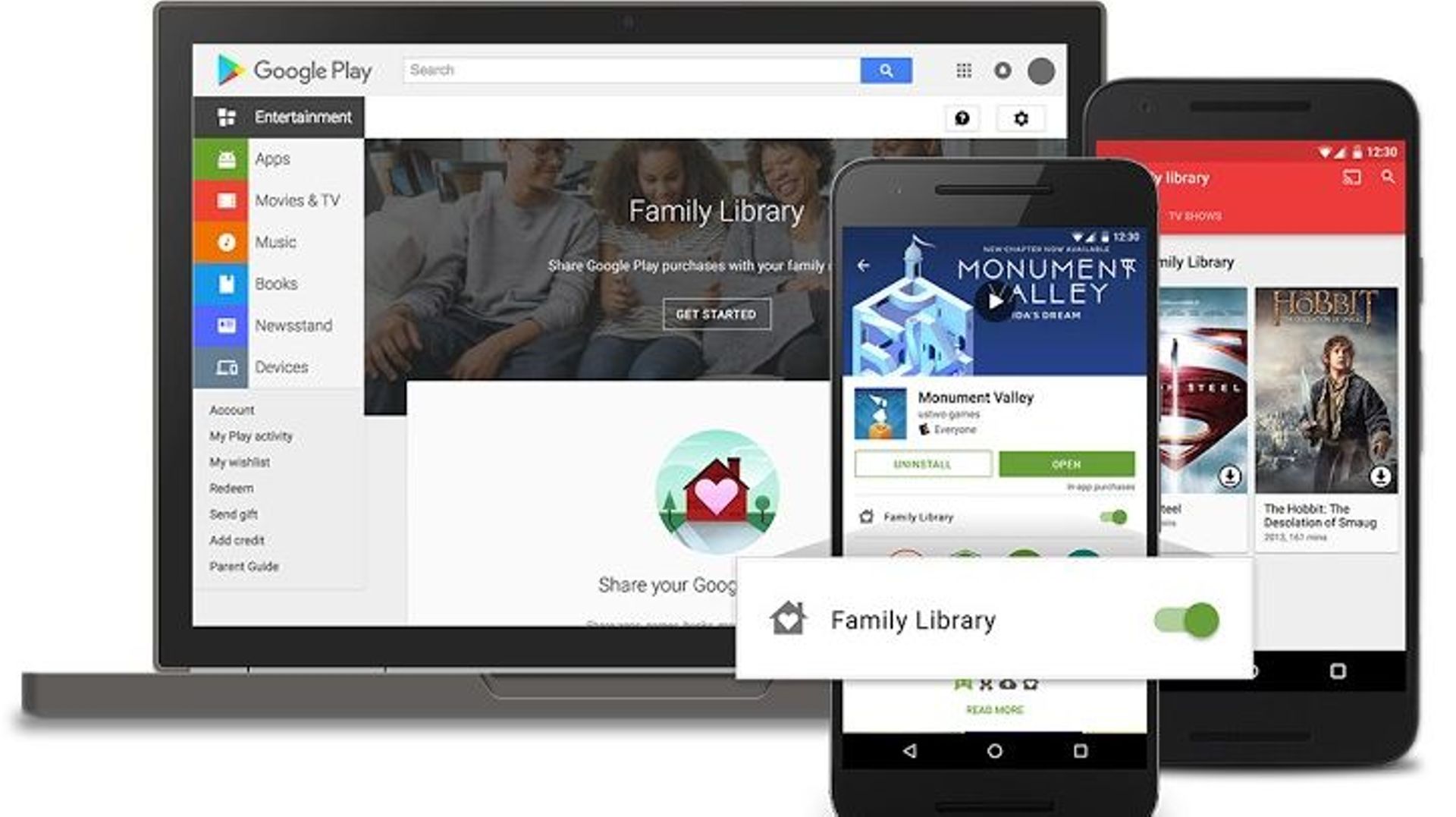 Google Play Family Library permet aux membres d'un groupe de partager des contenus achetés.