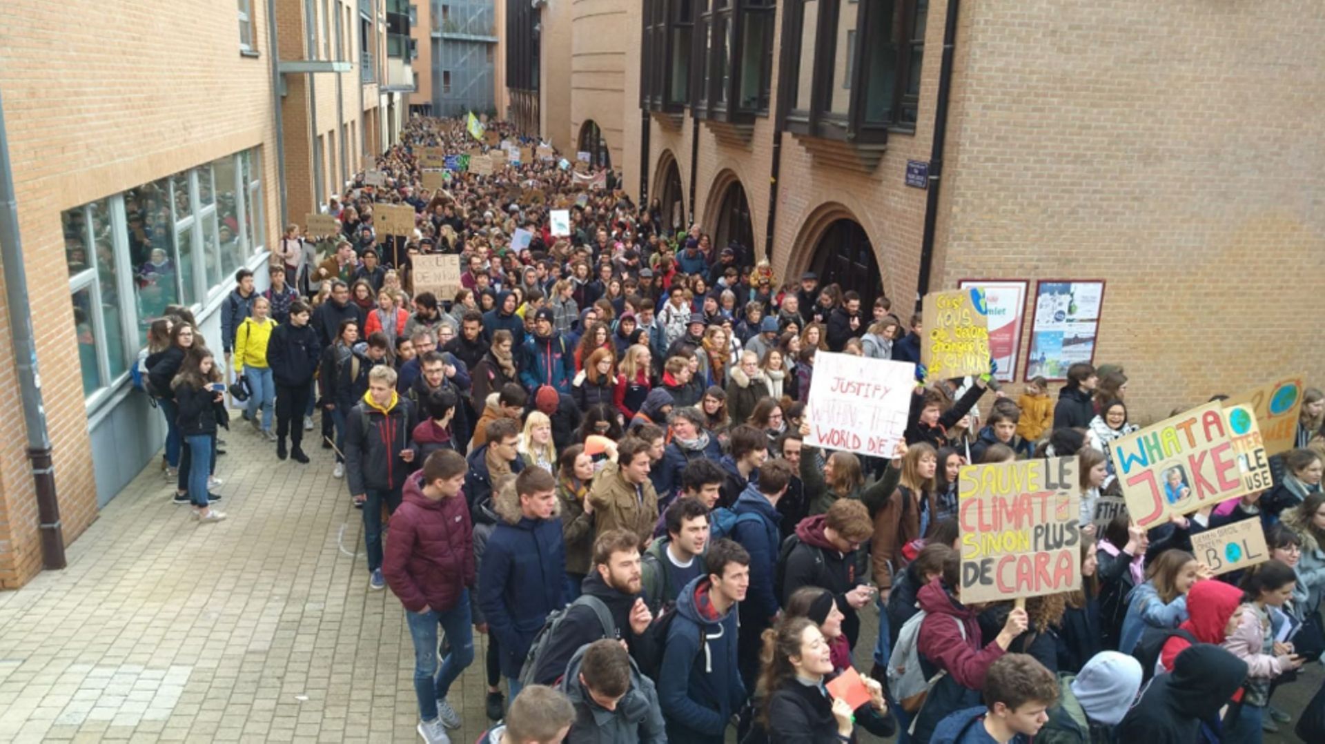 Les jeunes avaient notamment manifesté à Louvain-la-Neuve en 2019
