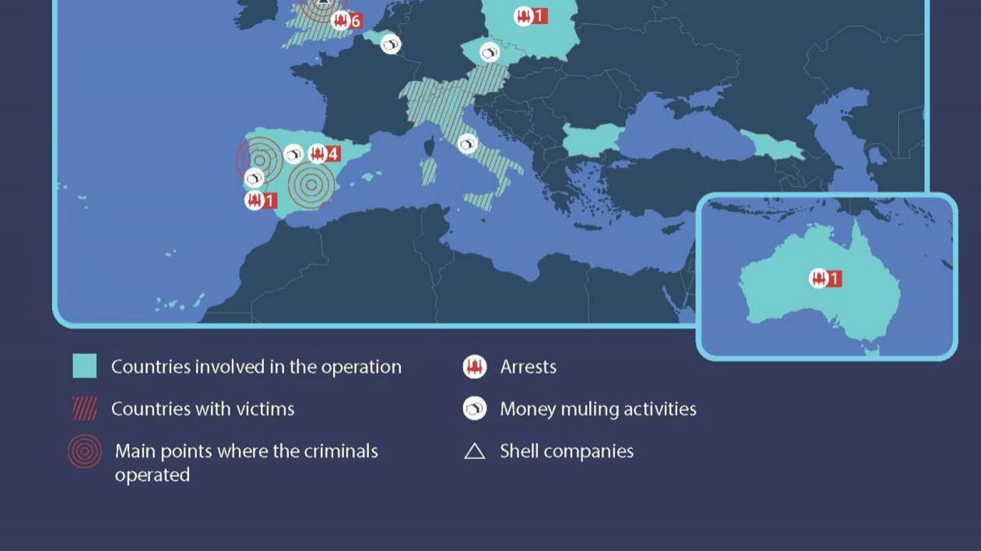 Ils blanchissaient l'argent pour le groupe cybercriminel QQAAZZ actif en Belgique: vingt arrestations par Europol