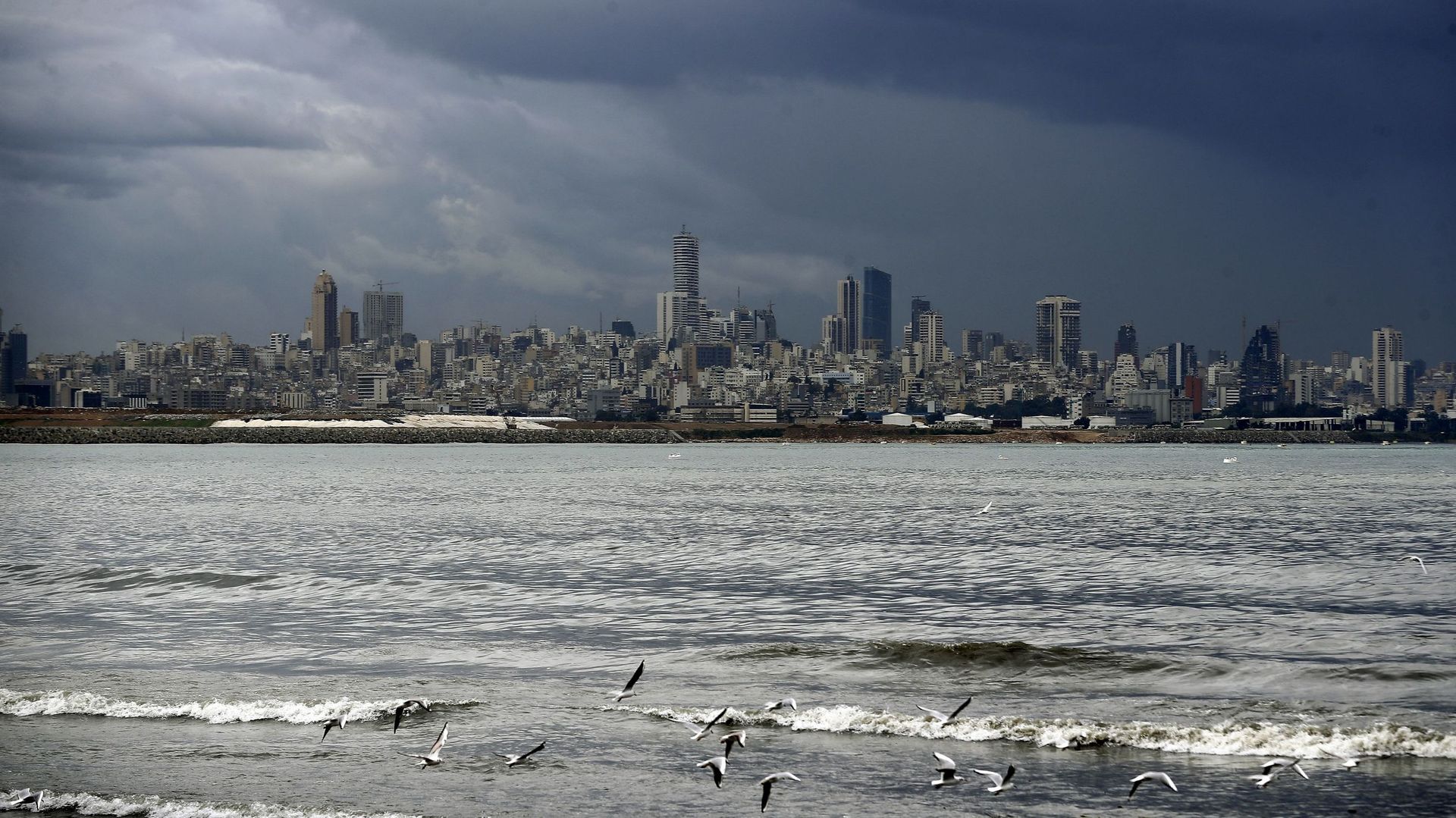 Beyrouth sous un jour tempétueux, le 14 janvier 2021