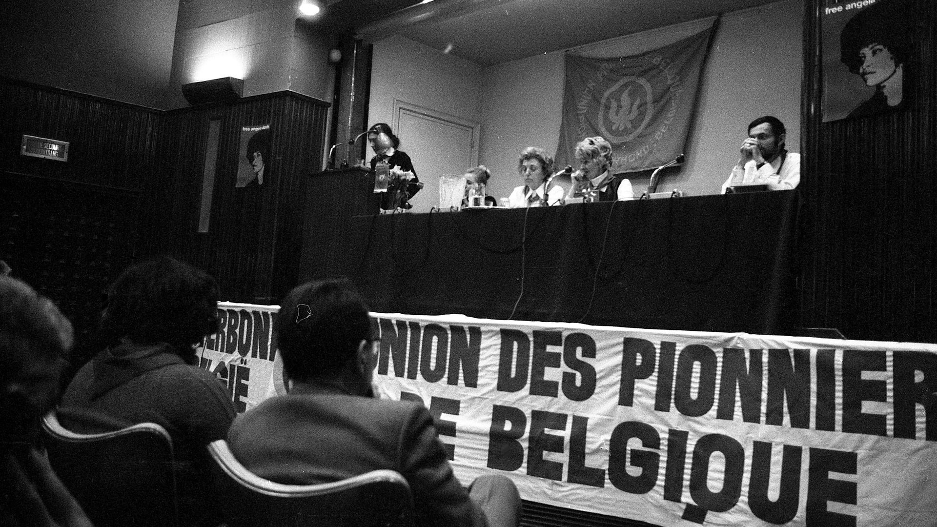 Cette photo d’archive datée du 20 février 1972 montre une réunion de l’Union des Pionniers de Belgique, un mouvement de jeunesse dirigé par le Parti communiste belge (PCB).
