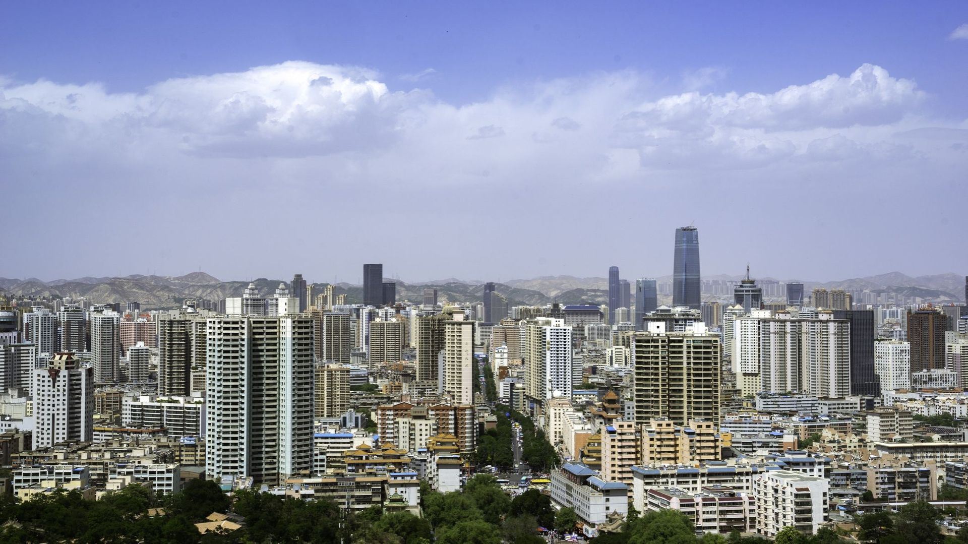 Une vue de la ville de Lanzhou.