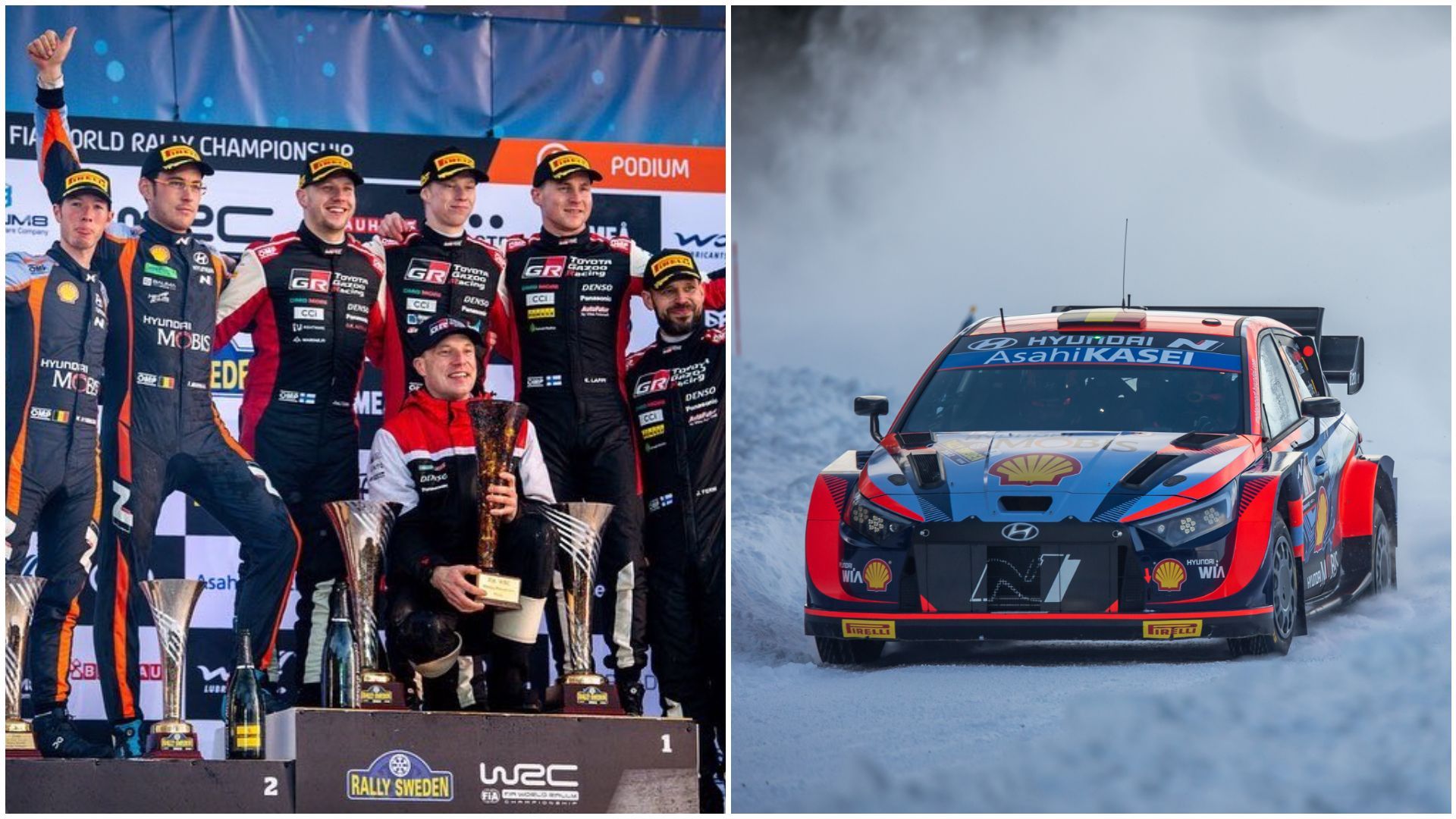 WRC Suède : Kalle Rovanpera (1er), Thierry Neuville (2e) et Esapekka Lappi (3e)