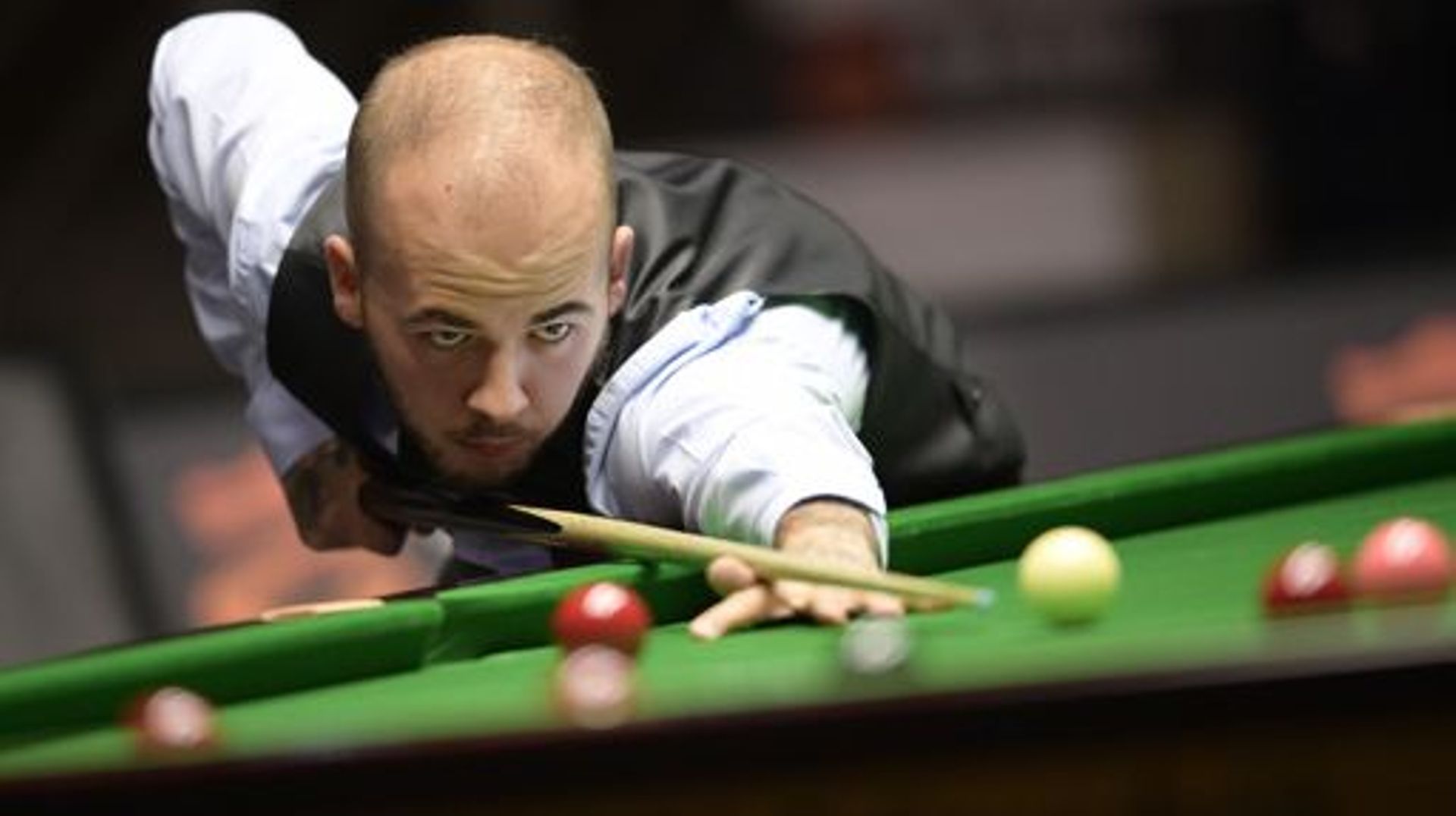 Belgian snooker player Luca Brecel pictured in action during a snooker game between Belgian Luca Brecel and Welsch Daniel Wells, in the first round of the 'European Masters' snooker tournament in Lommel, Monday 01 October 2018. BELGA PHOTO YORICK JANSENS