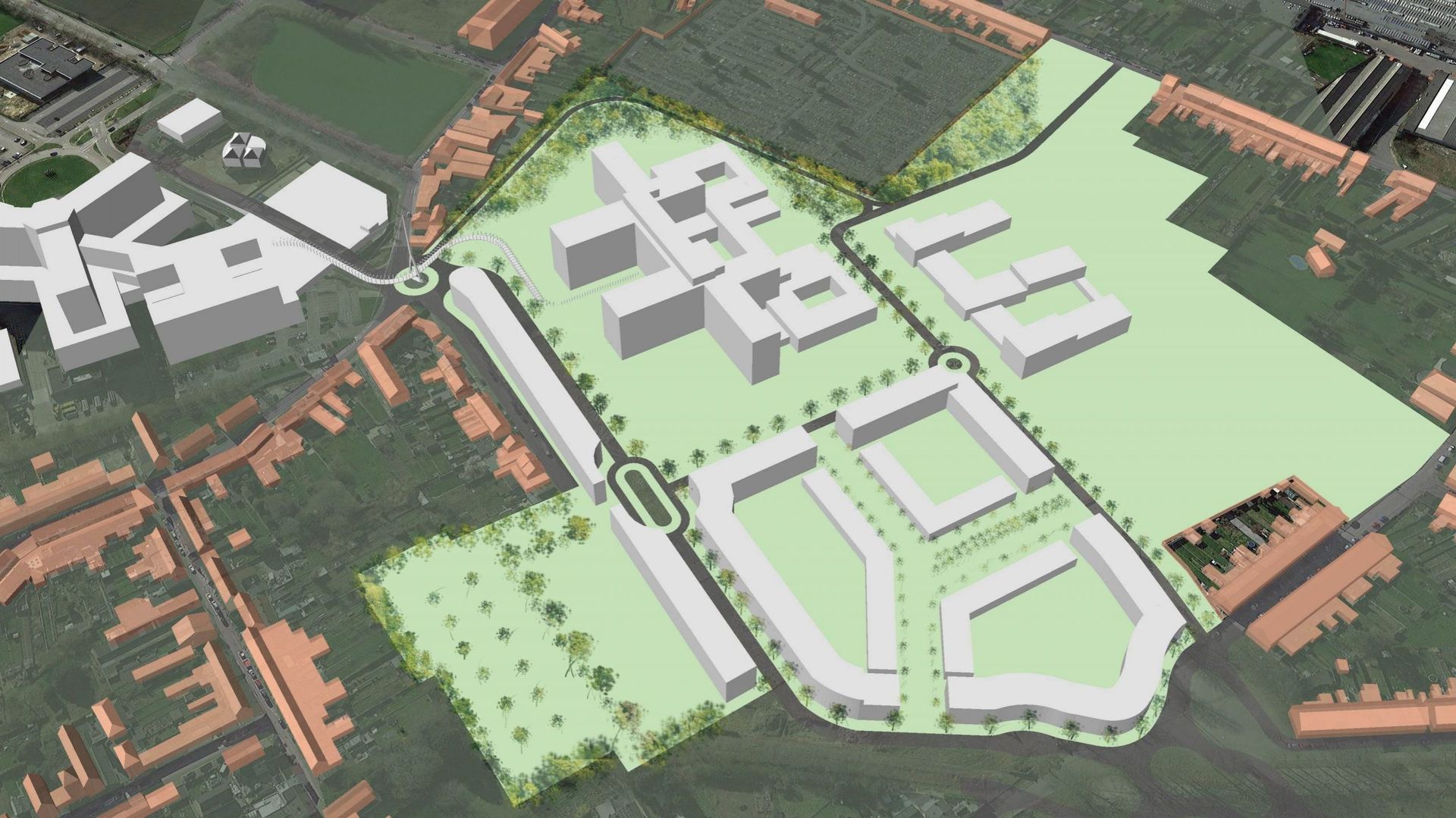 Le site de Longtain où devrait être construit le nouvel hôpital de La Louvière.