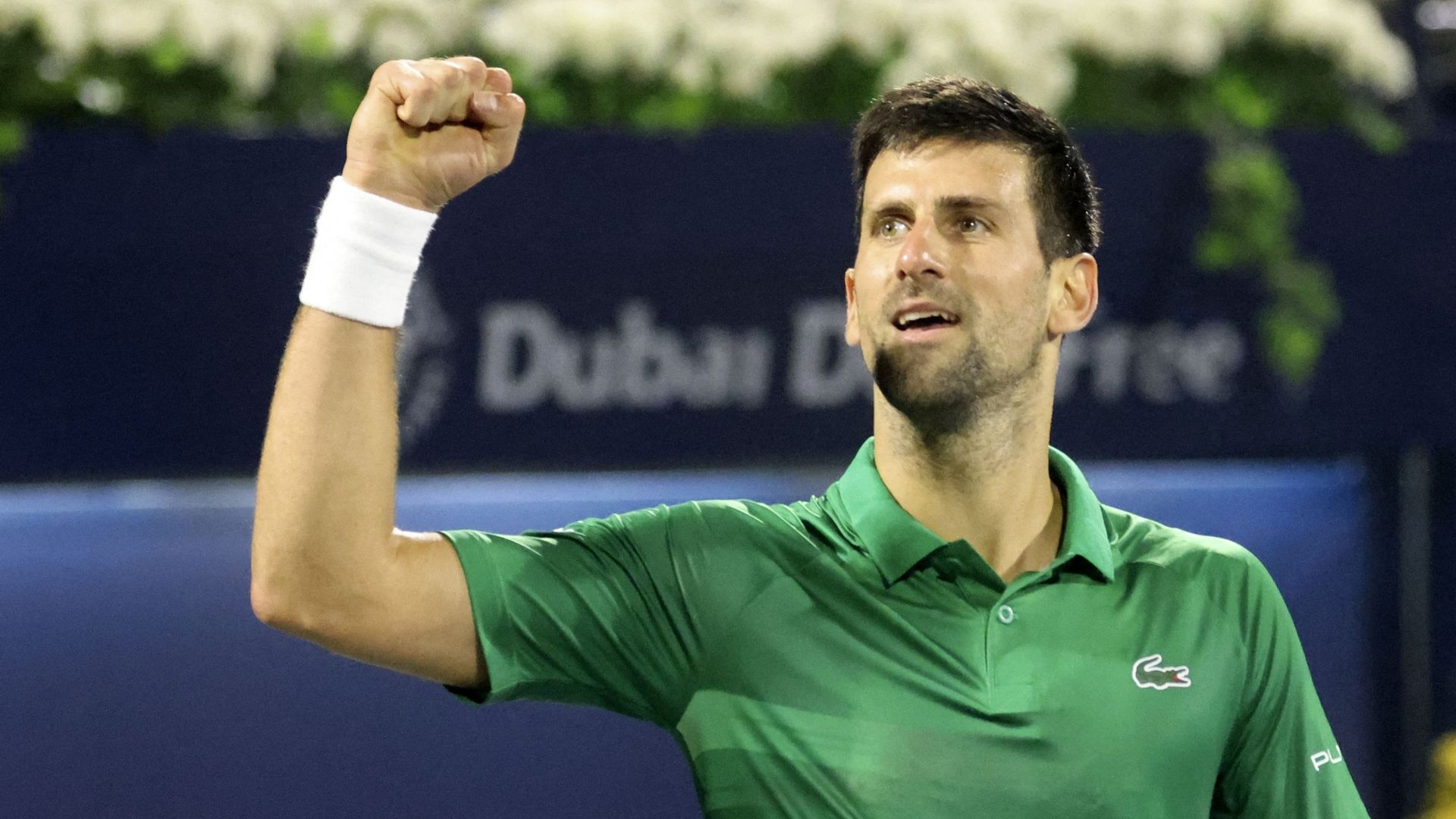 Novak Djokovic après sa victoire face à Karen Khachanov à Dubaï.