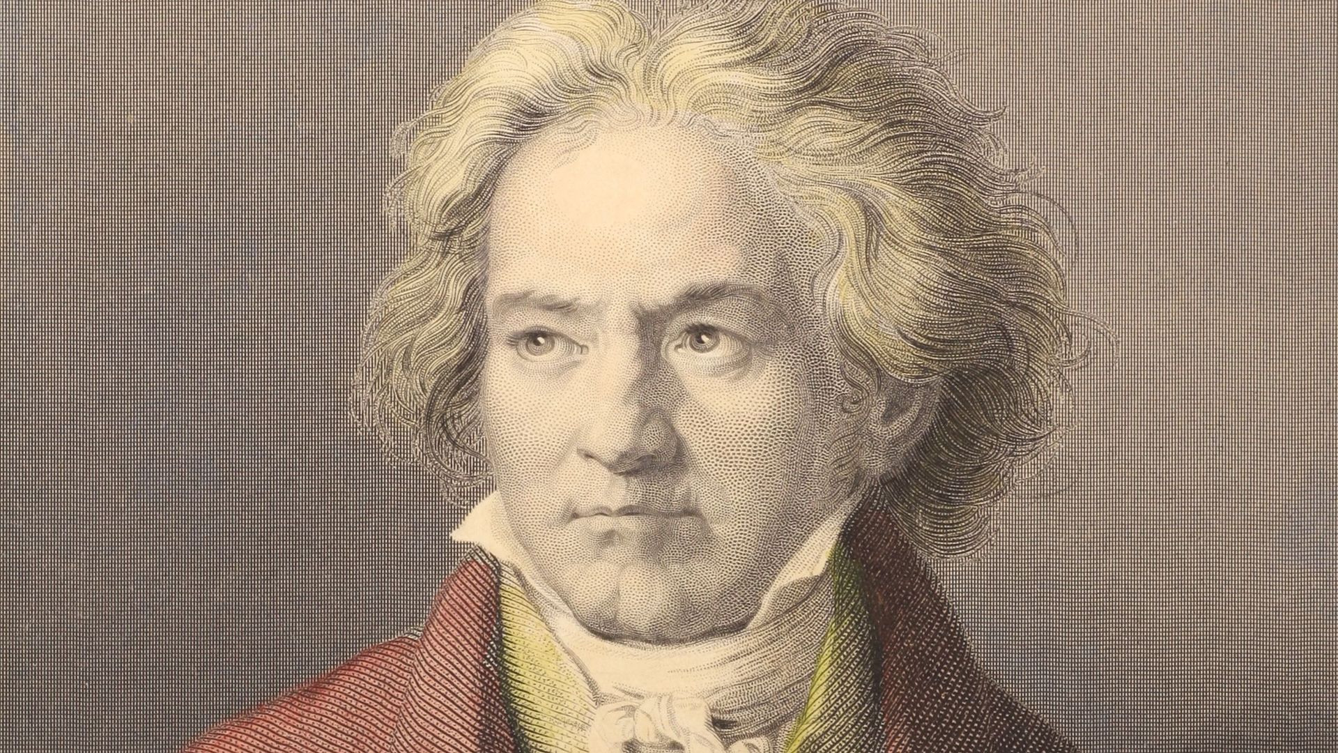 Ludwig van Beethoven in sepia colored photo