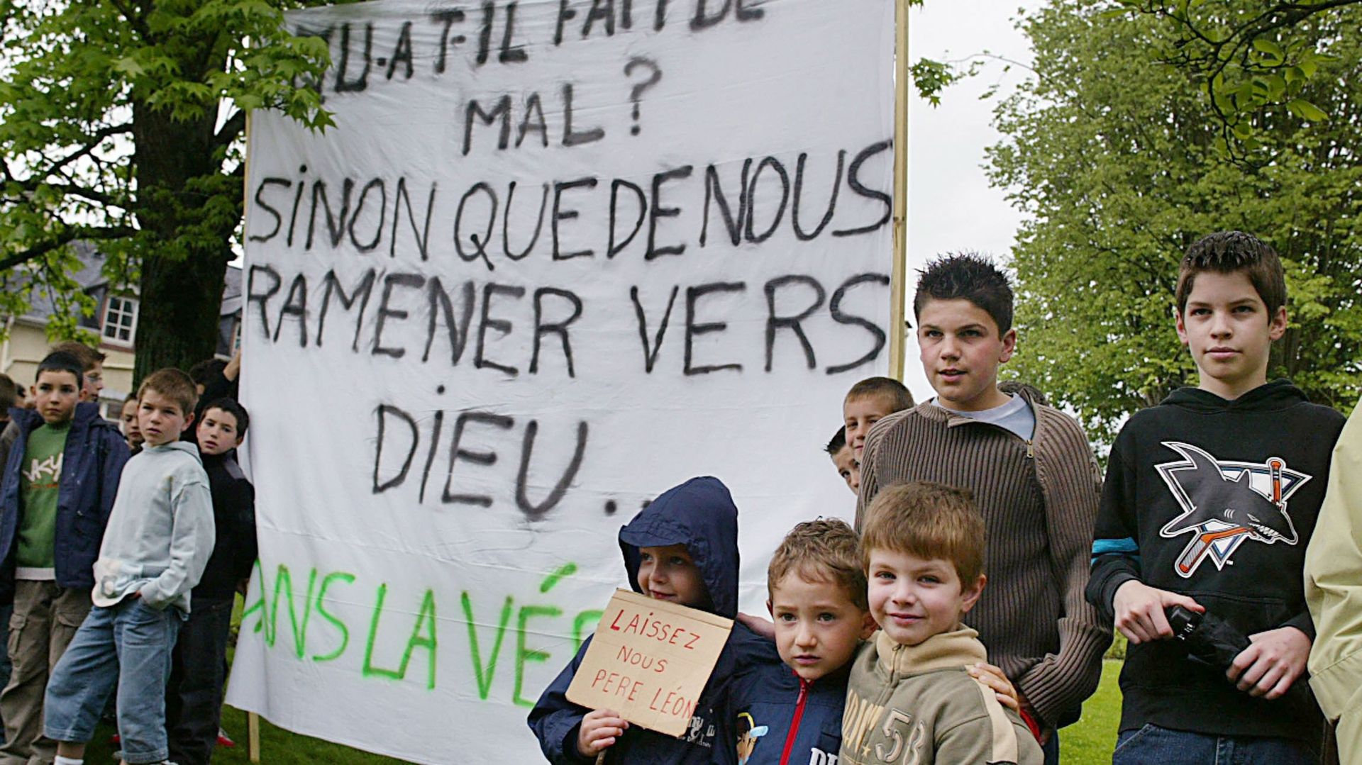 Une manifestation, en 2007 en France, en soutien au mariage des prêtres. 