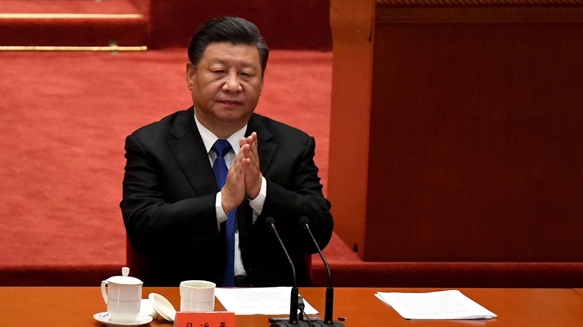 Le président Xi Jinping à Pékin le 9 octobre 2021 lors du 110e anniversaire de la révolution chinoise.