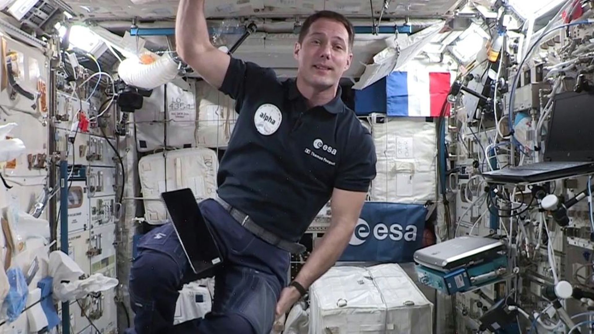 L’astronaute français Thomas Pesquet sur une image obtenue via l’Agence spatiale européenne en septembre 2021, à bord de la Station spatiale internationale