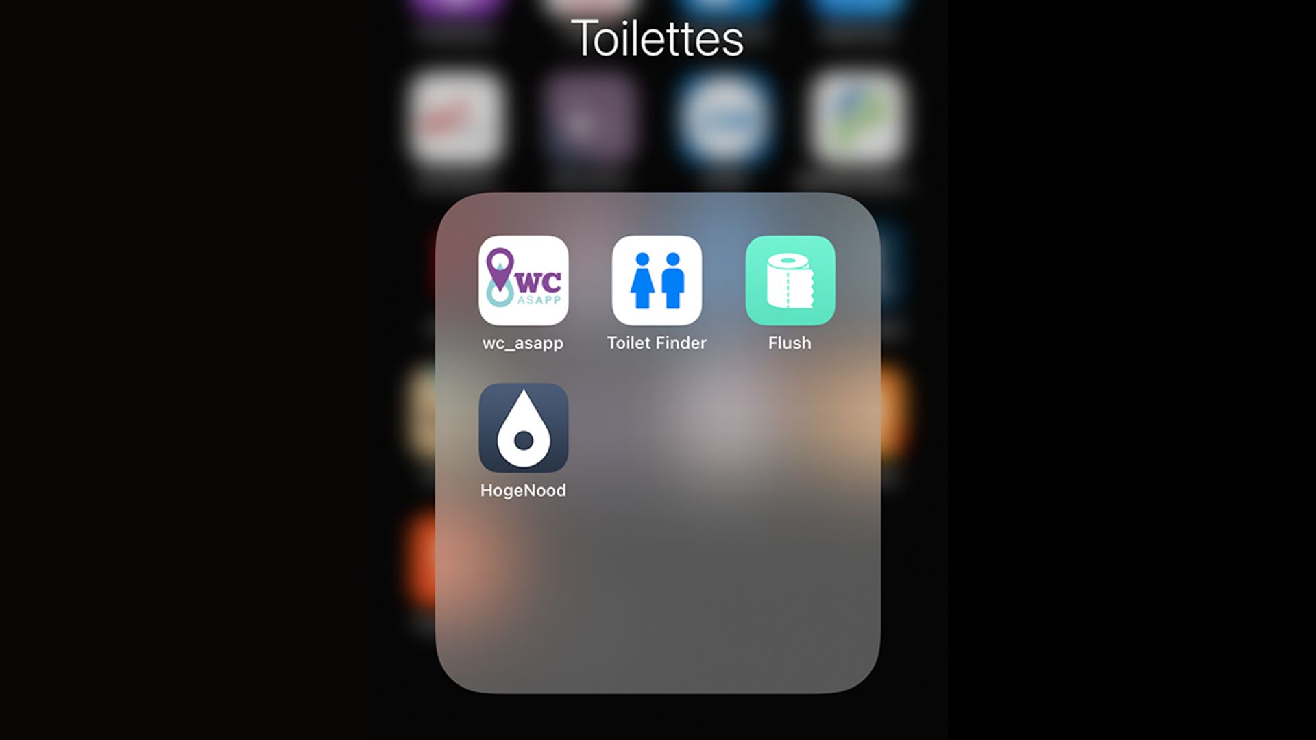 4 applications vous proposent de vous guider jusqu'à des toilettes. 