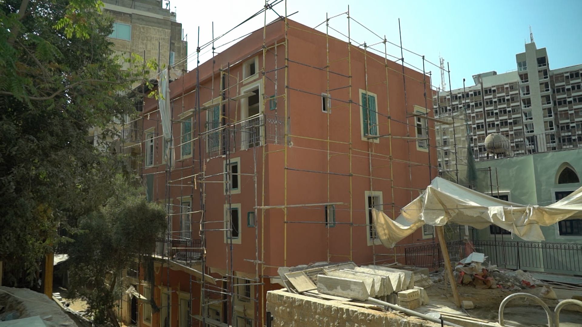 Bâtisse traditionnelle en cours de rénovation par Live Love Beirut. 