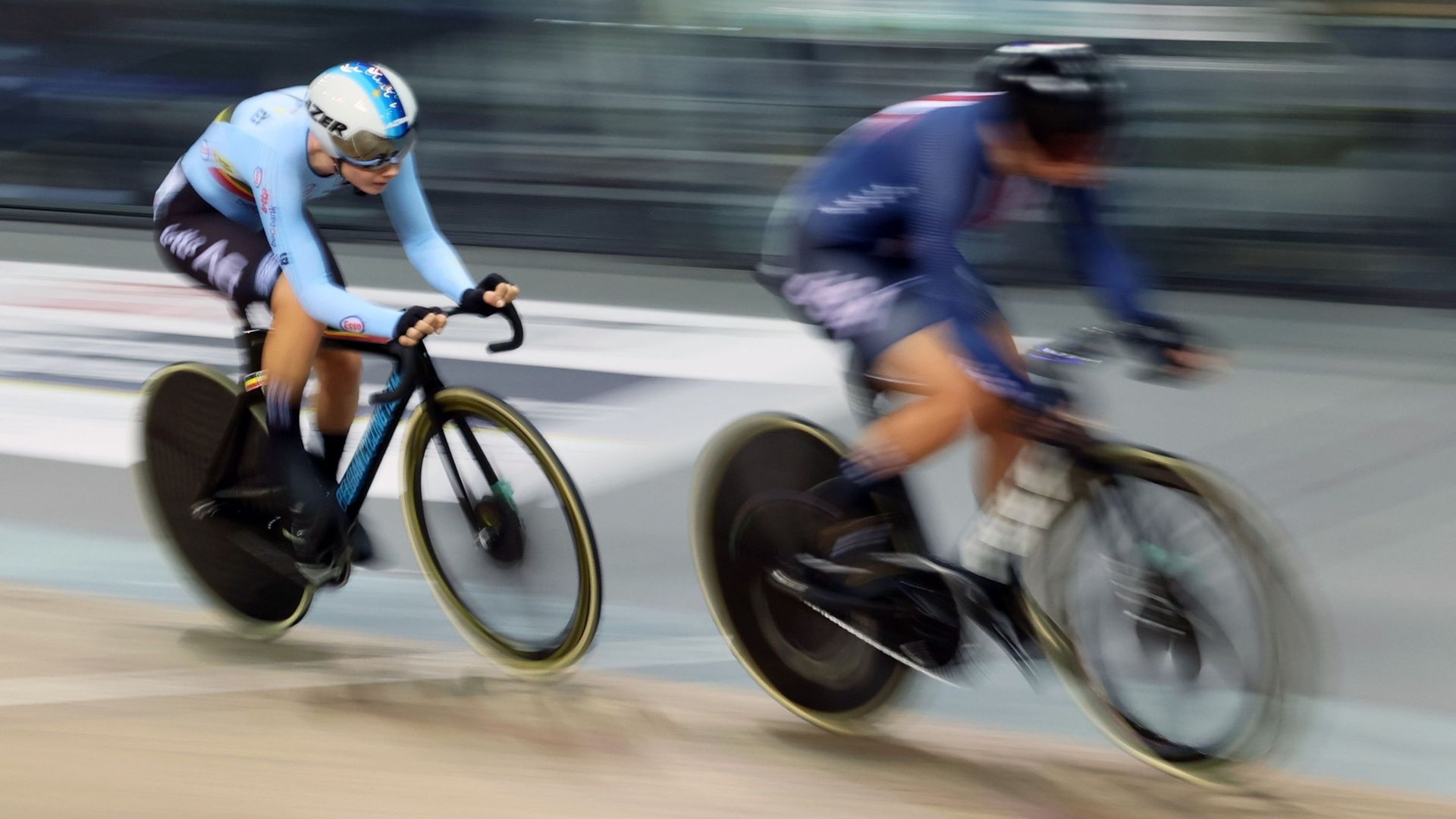 Lotte Kopecky aux Mondiaux de cyclisme sur piste.