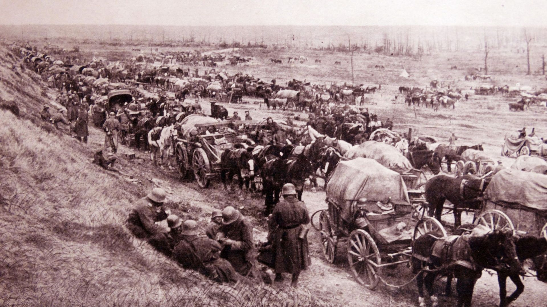 Soldats allemands traversant la Belgique en 1914