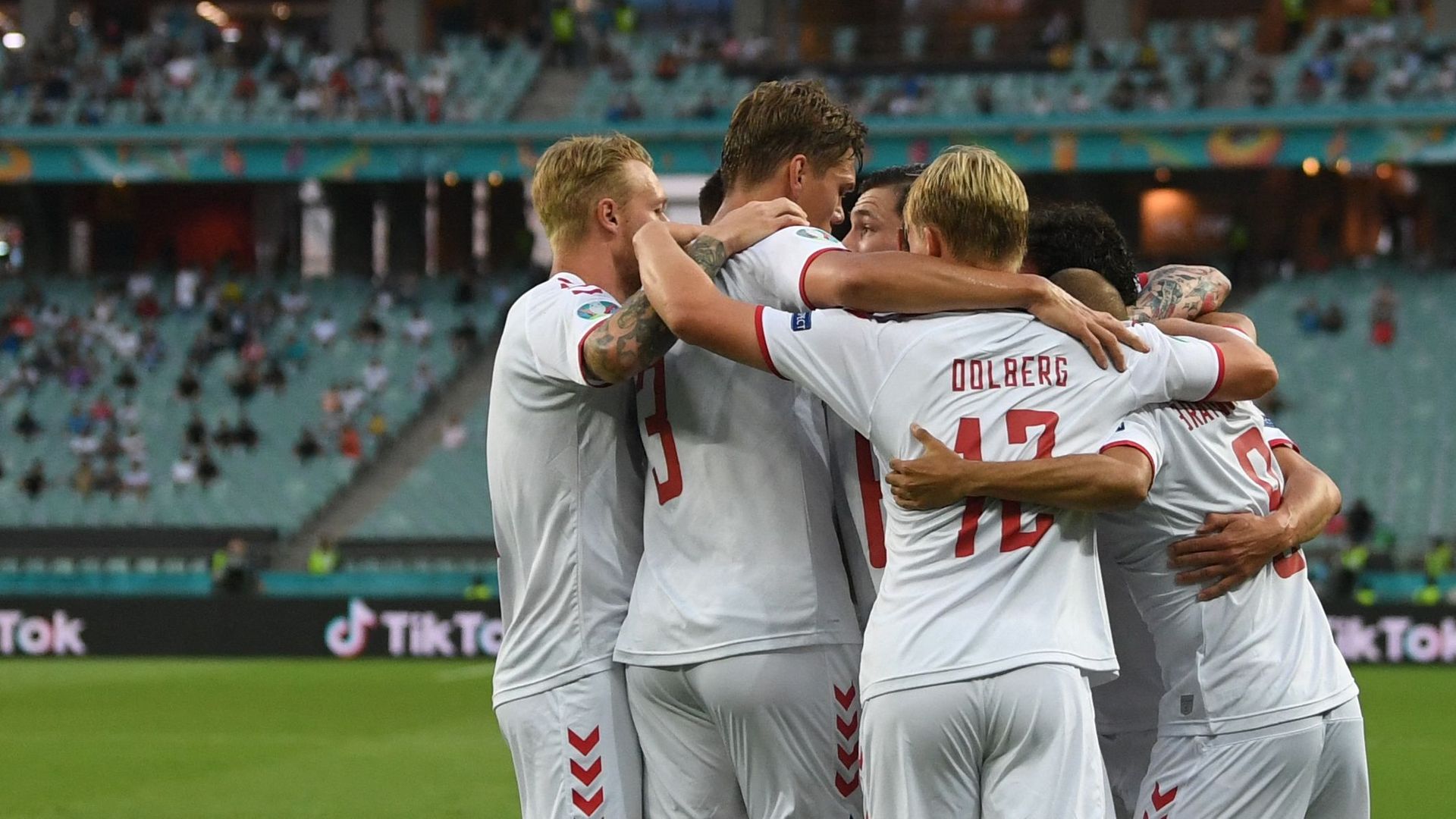 La joie de l’équipe du Danemark à l’Euro 2020.