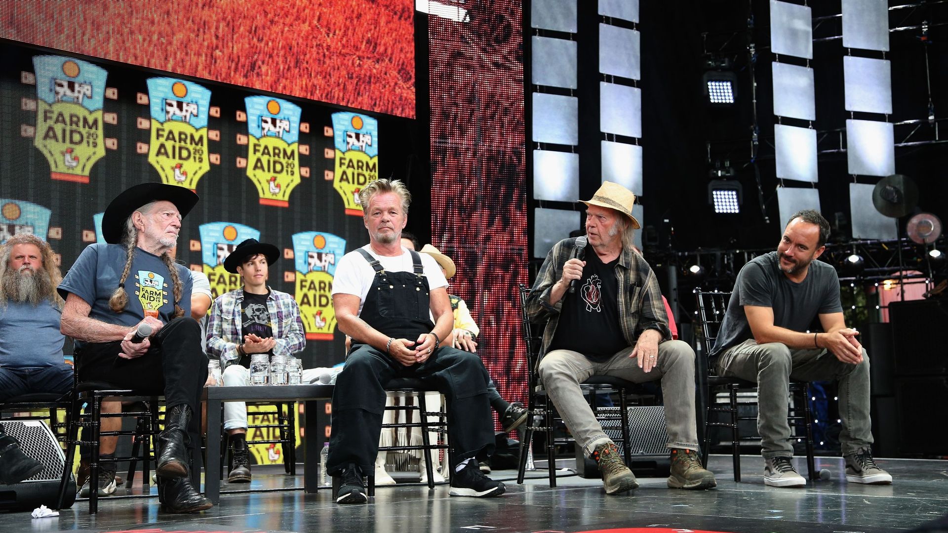 Willie Nelson, John Mellencamp, Neil Young et Dave Matthews