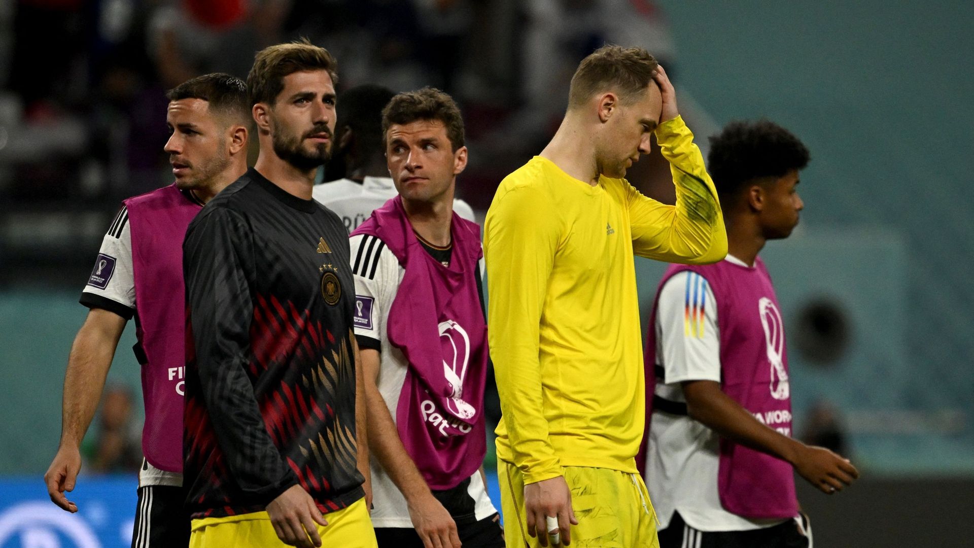 Les Allemands dépités après leur défaite.