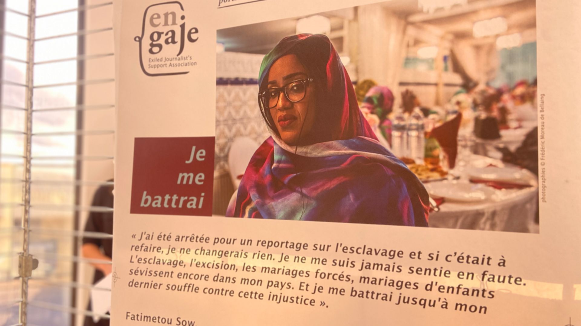 Fatimetou Sow vient de Mauritanie. Elle avait fait un reportage sur l’esclavage.