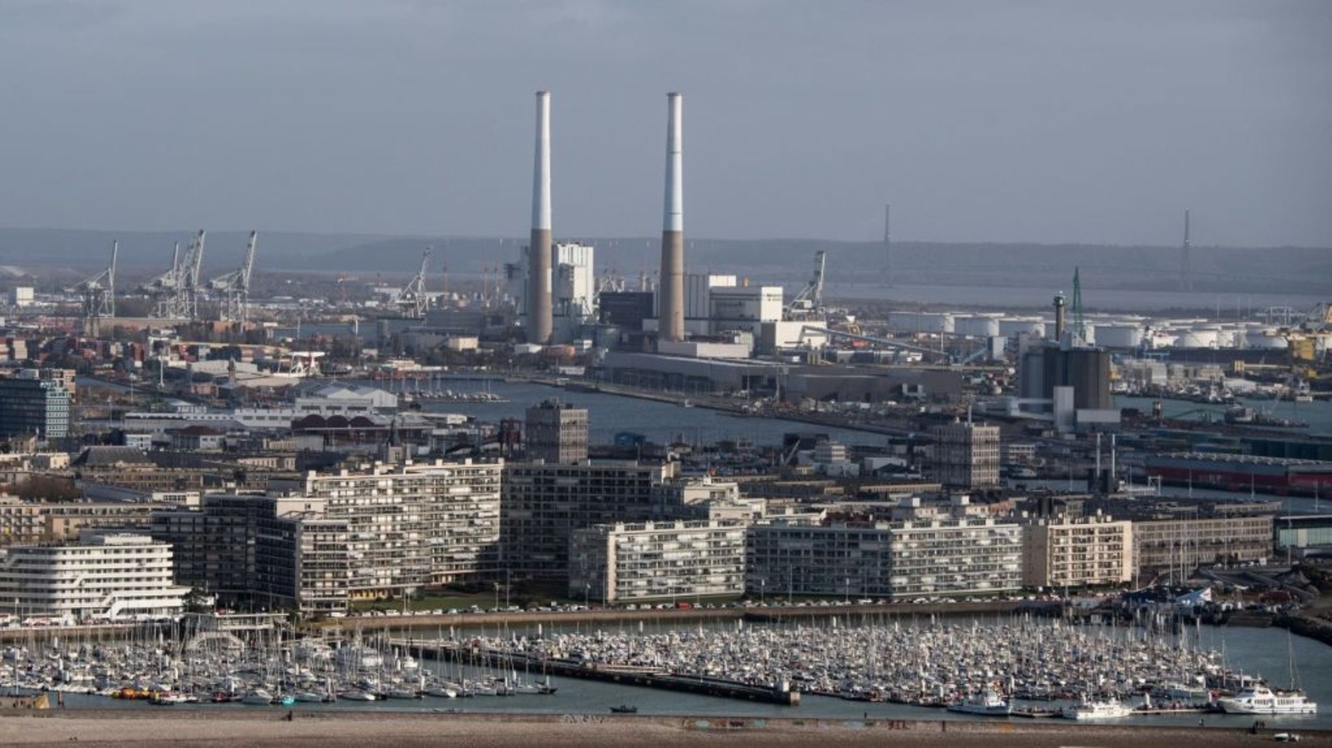 La centrale thermique d'EDF au Havre, en Seine-Maritime,le 7 novembre 2021